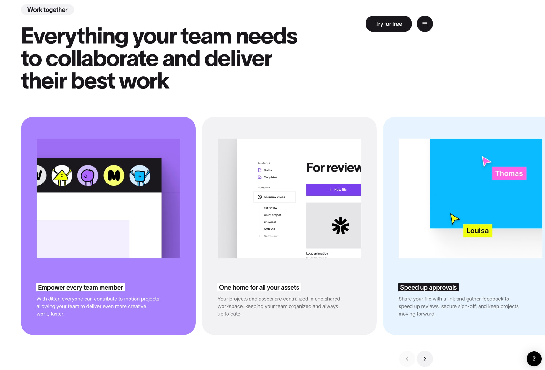 Jitter · A fast and simple motion design tool on the web captured website design