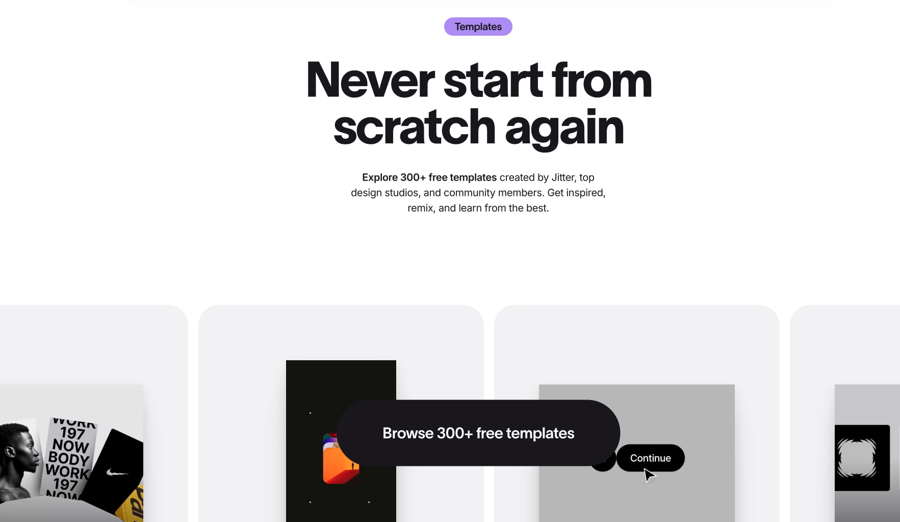 Jitter · A fast and simple motion design tool on the web captured website design