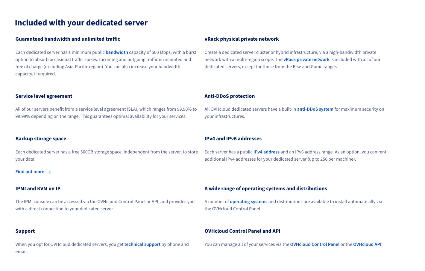 Dedicated server | Bare metal servers | OVHcloud Worldwide captured website design