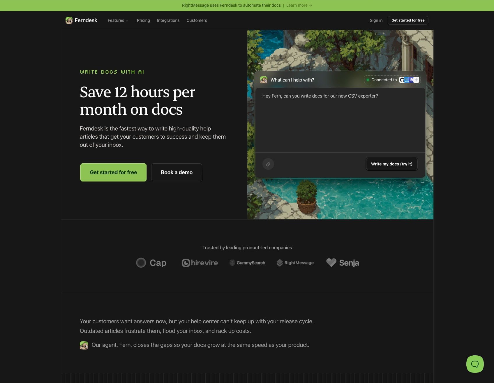 Ferndesk - Update your help center with AI captured website design