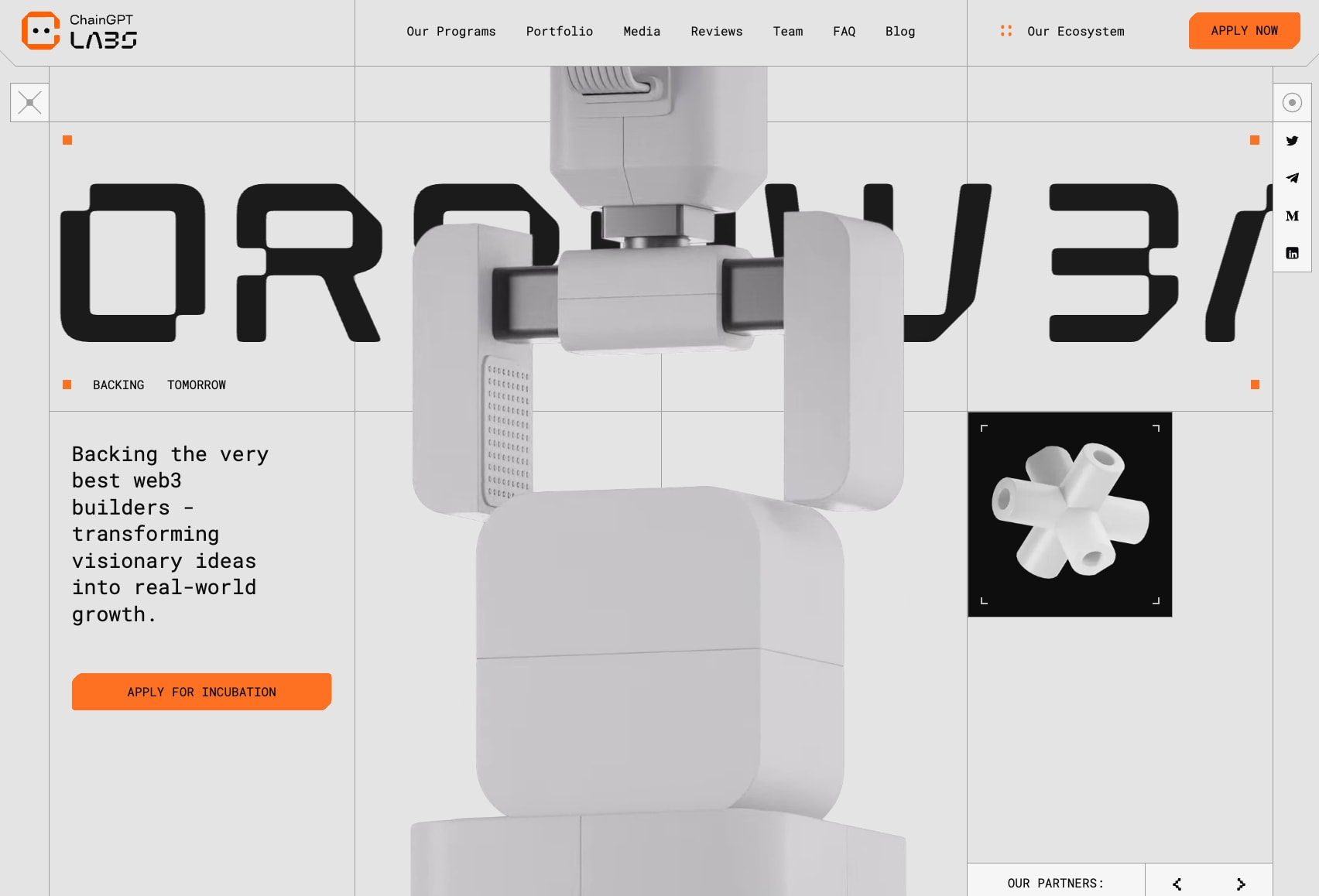 ChainGPT Labs | Fund, Incubate and Accelerate Web3 Projects captured website design