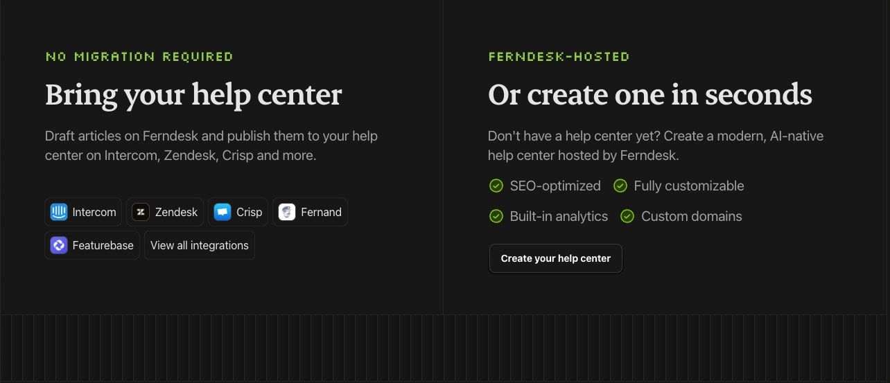 Ferndesk - Update your help center with AI captured website design