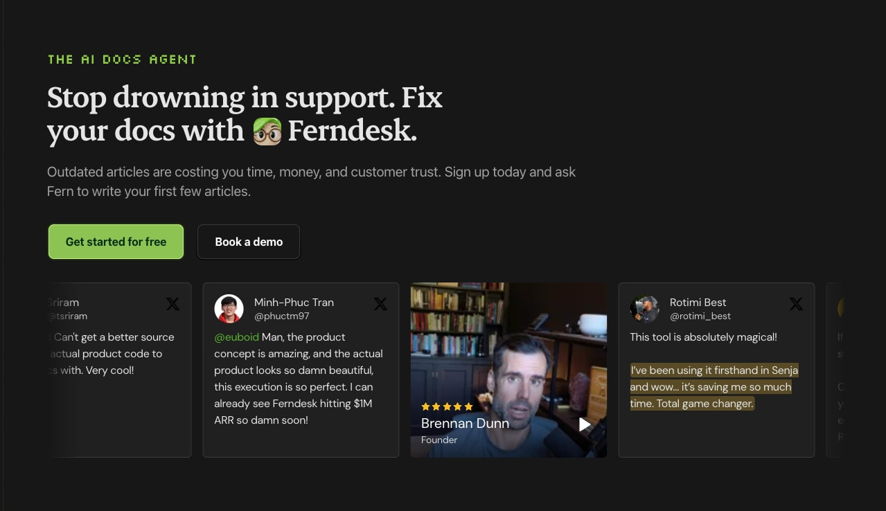 Ferndesk - Update your help center with AI captured website design