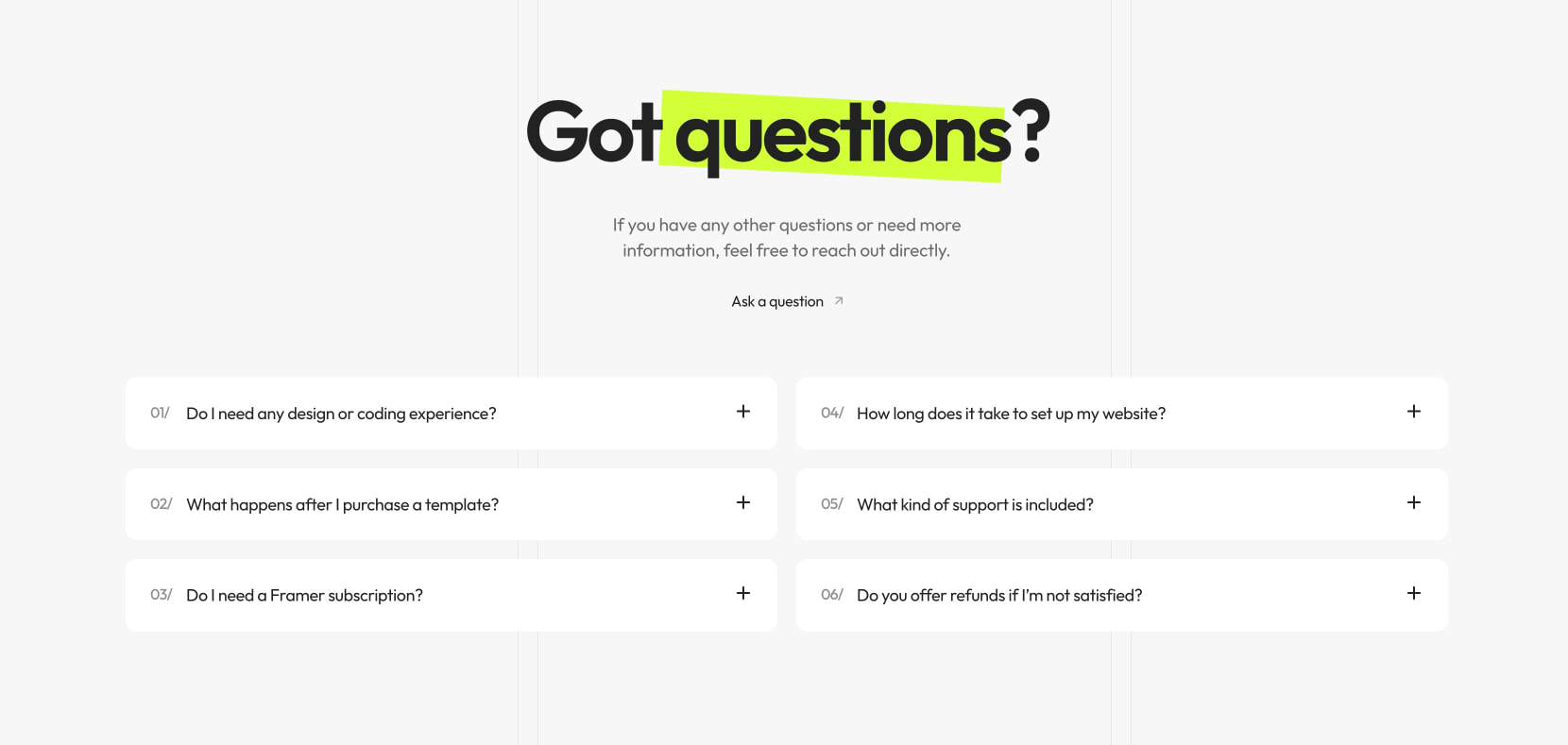 Free & premium website Framer templates for creatives and startups | Templifica captured website design