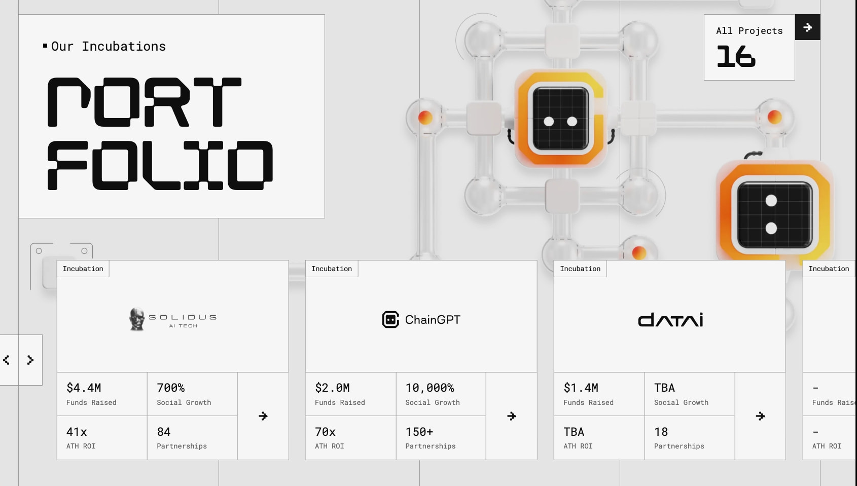 ChainGPT Labs | Fund, Incubate and Accelerate Web3 Projects captured website design