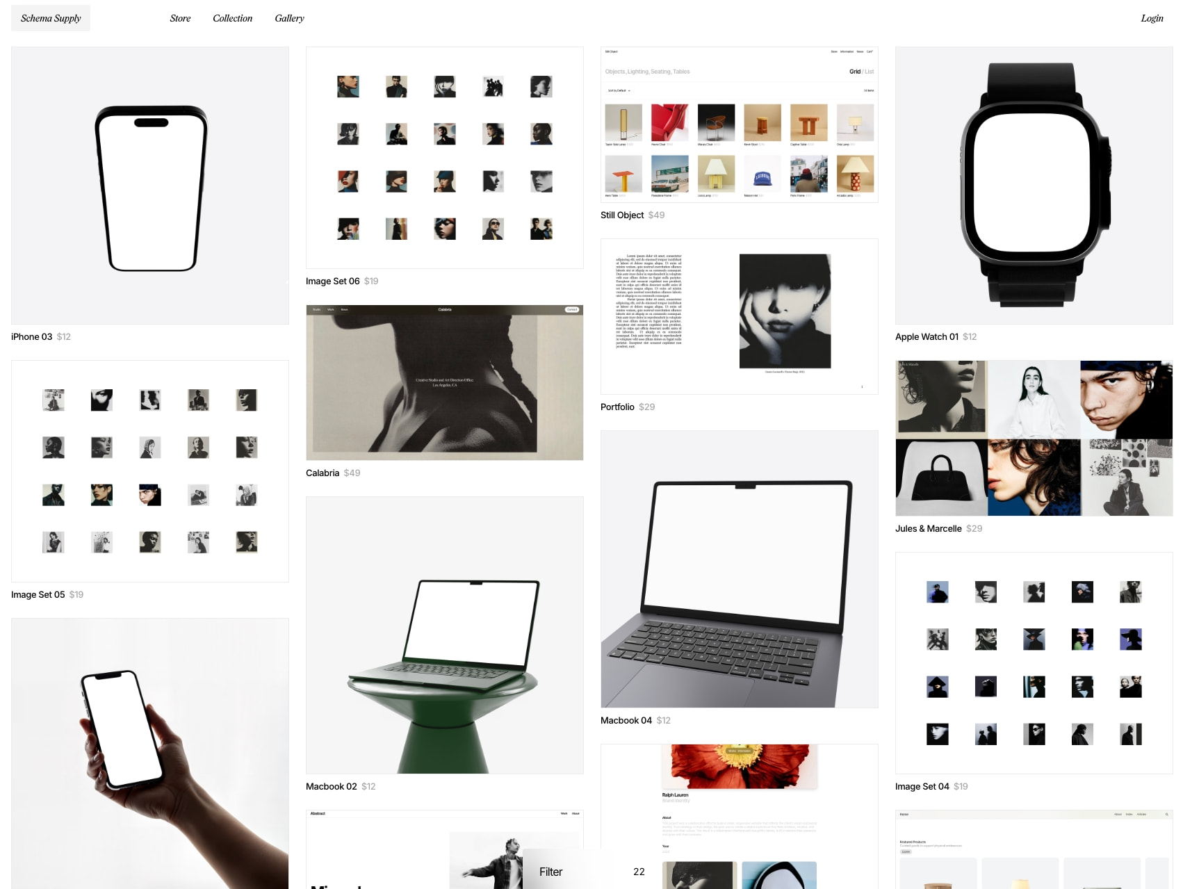 Schema | Store captured website design