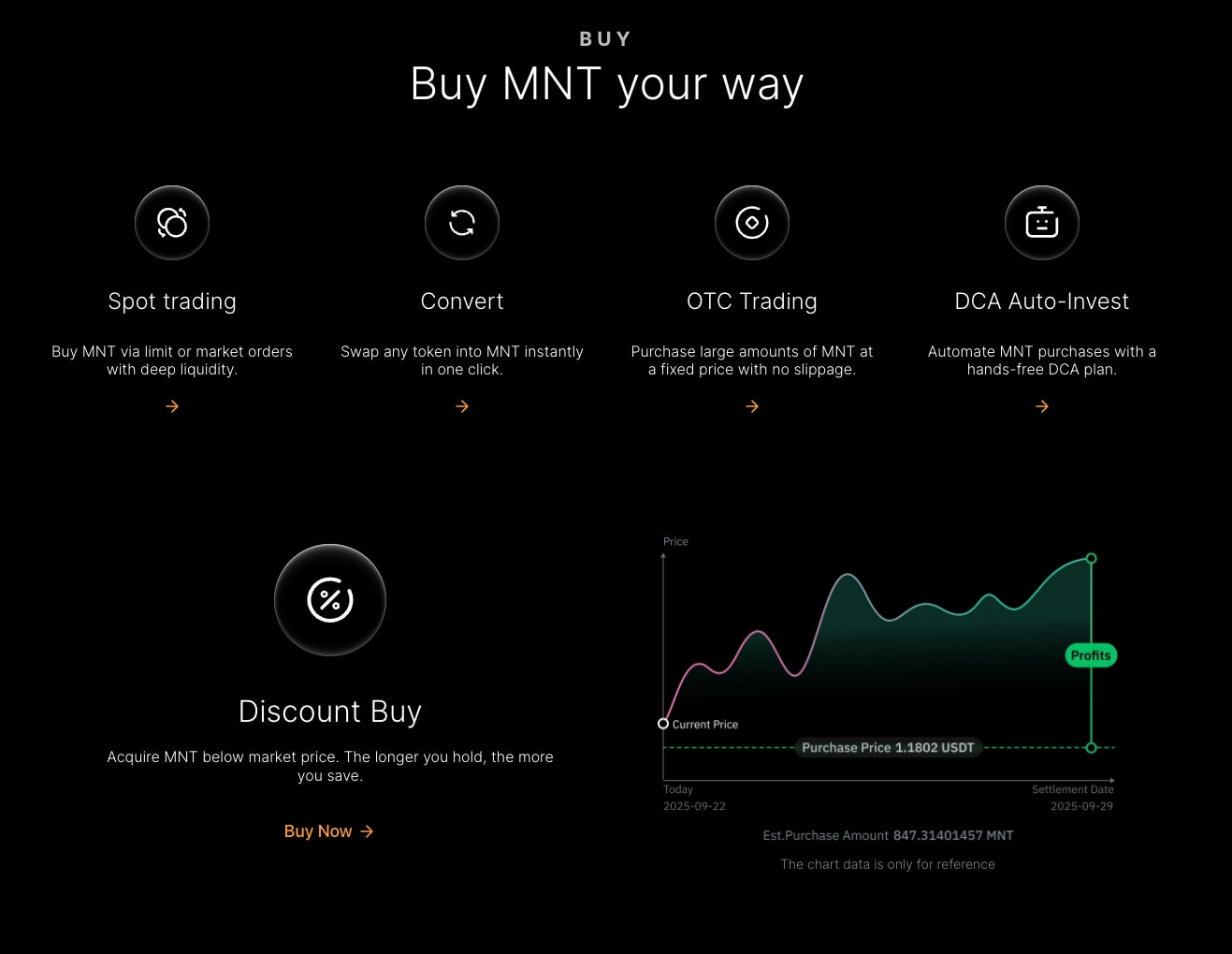 Buy Mantle (MNT) on Bybit | Layer 2 token | DeFi, GameFi, RWA captured website design