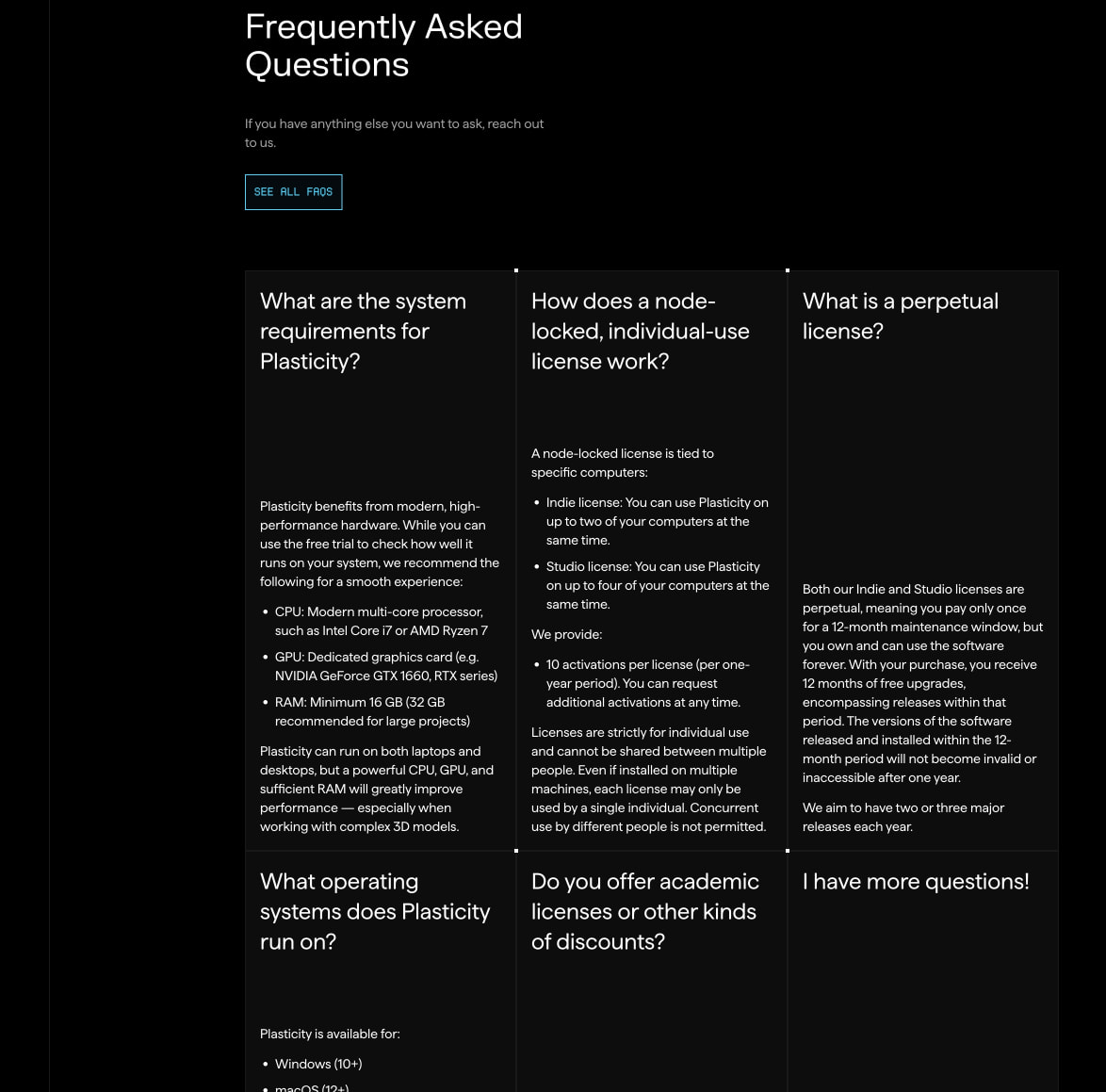 Plasticity captured website design