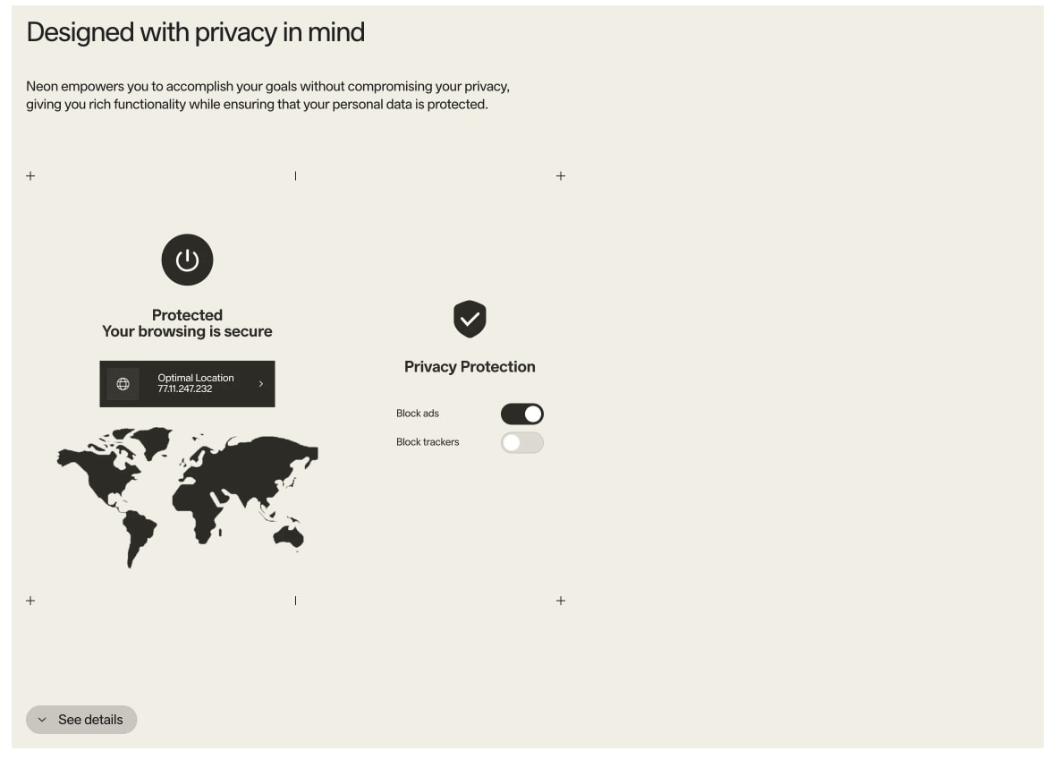 Opera Neon. This browser is built to act. captured website design