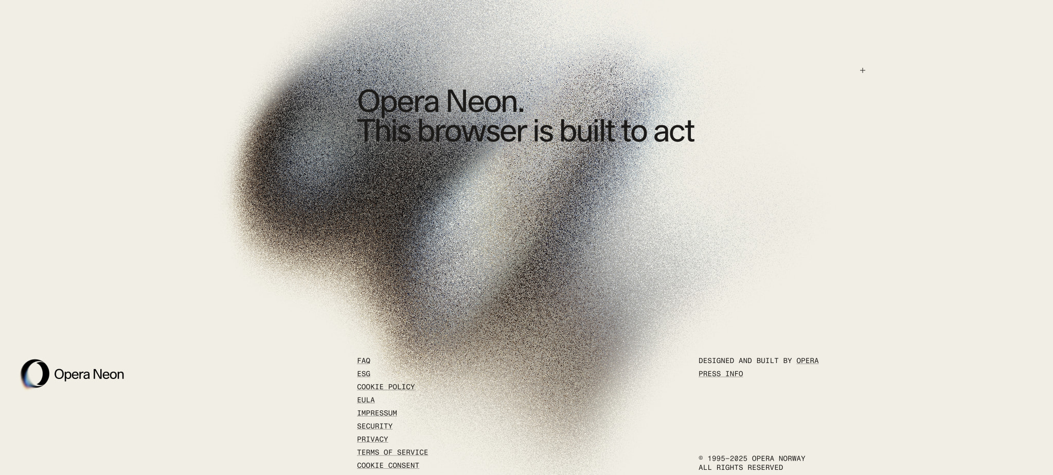 Opera Neon. This browser is built to act. captured website design