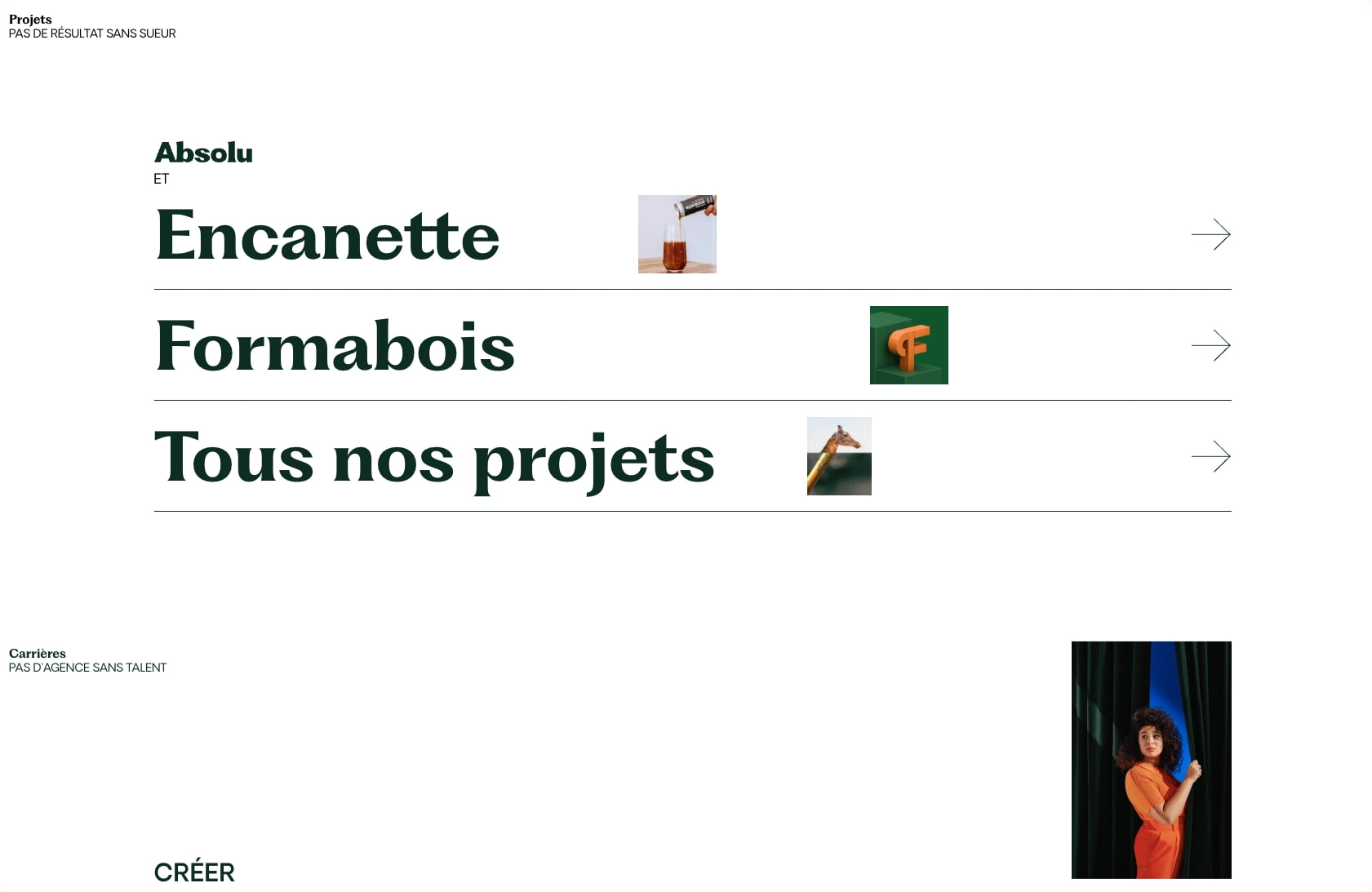Absolu - Agence de création captured website design