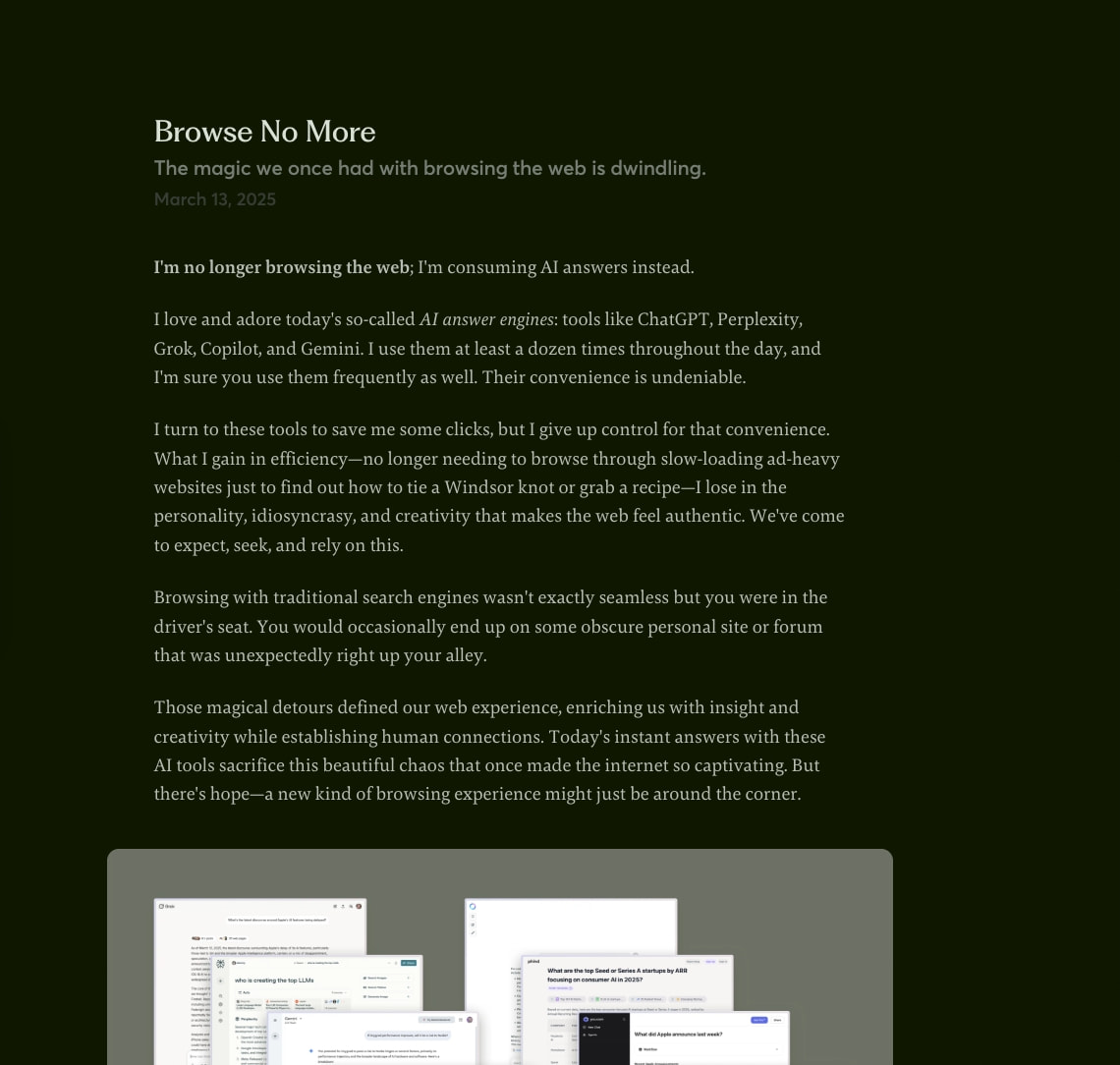 Browse No More | Paul Stamatiou captured website design