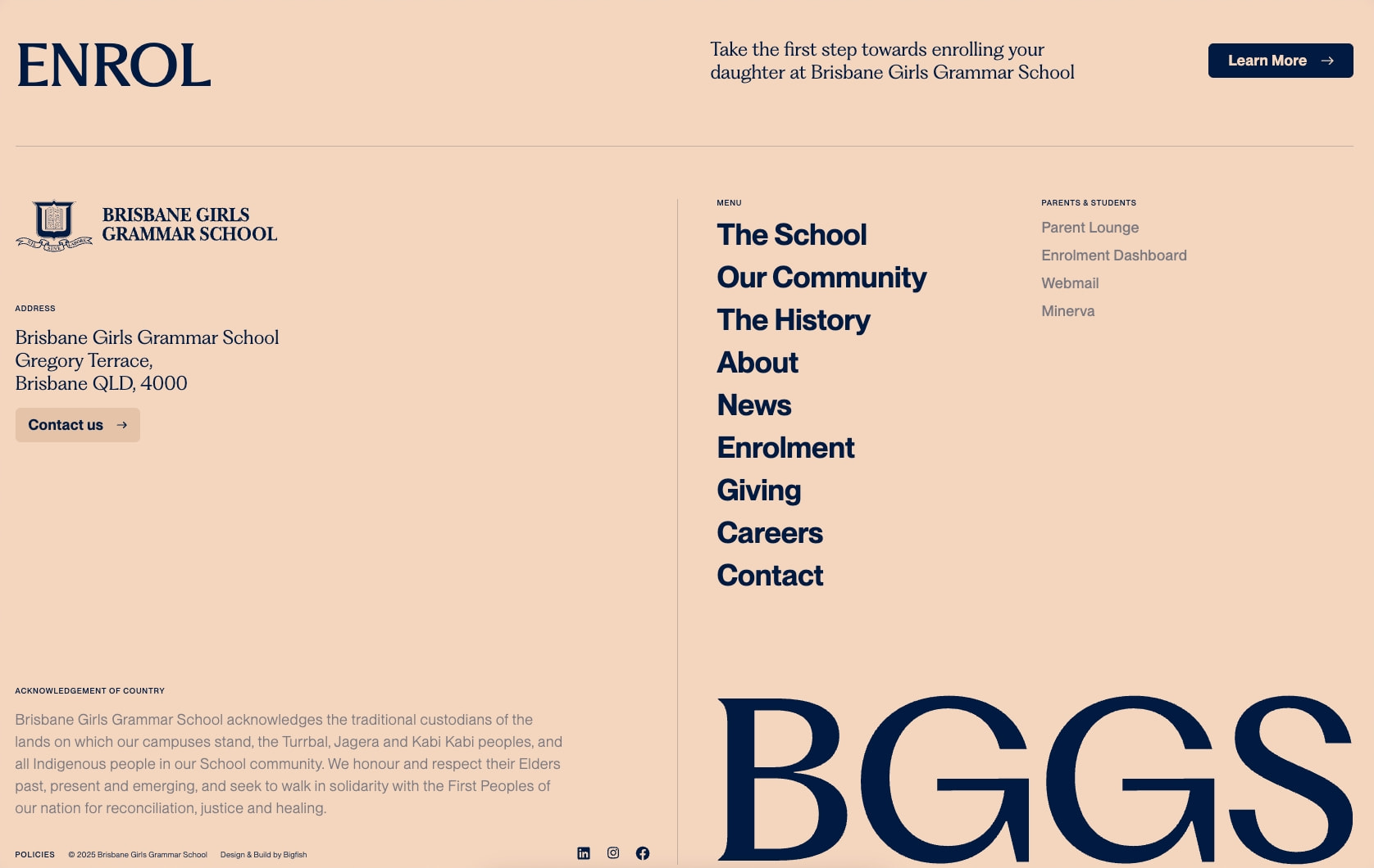 Brisbane Girls Grammar School - Brisbane Girls Grammar School captured website design