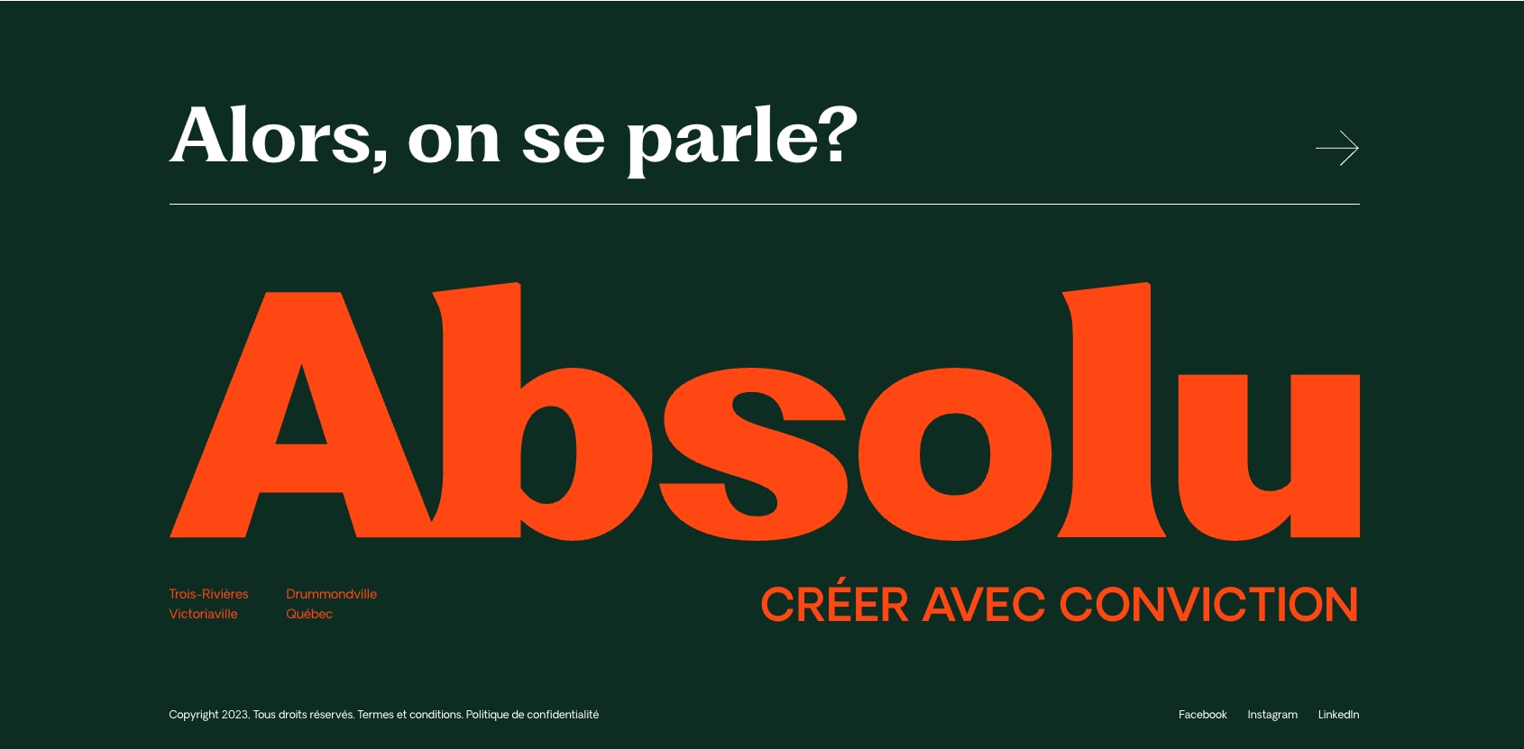 Absolu - Agence de création captured website design