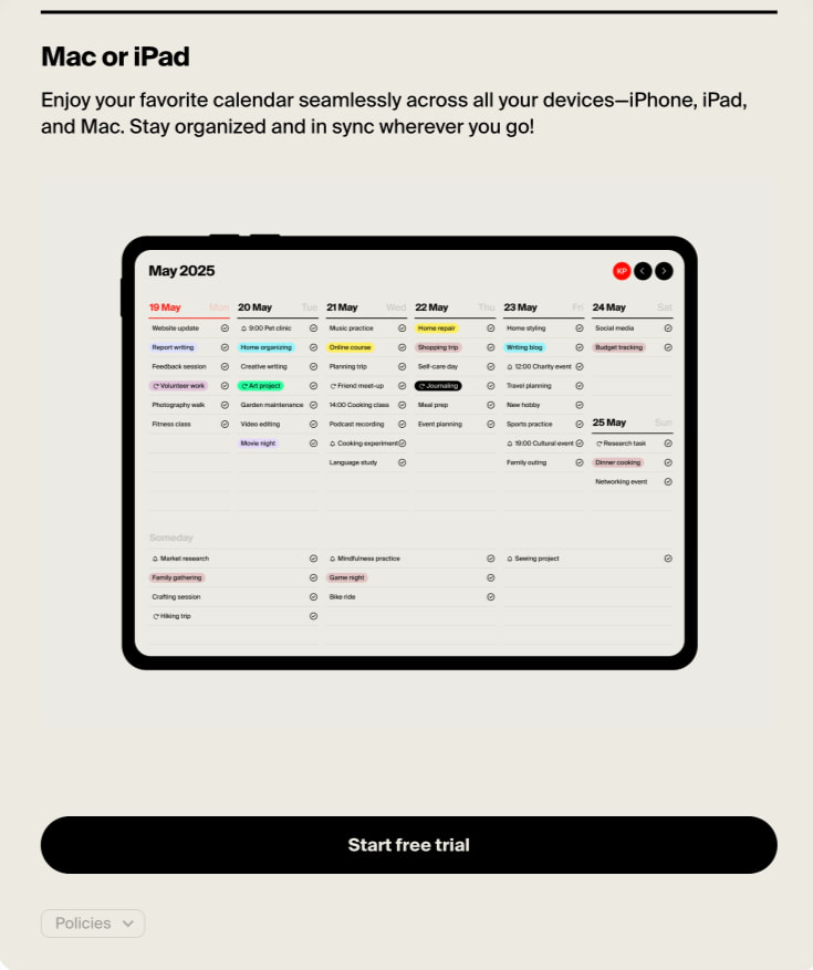 Tweek — Features captured website design