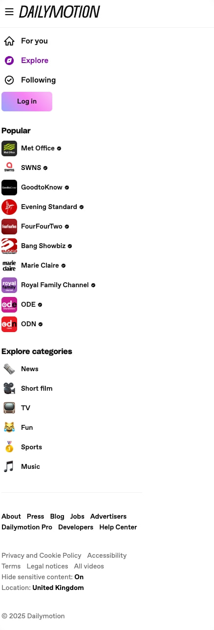 Dailymotion captured website design
