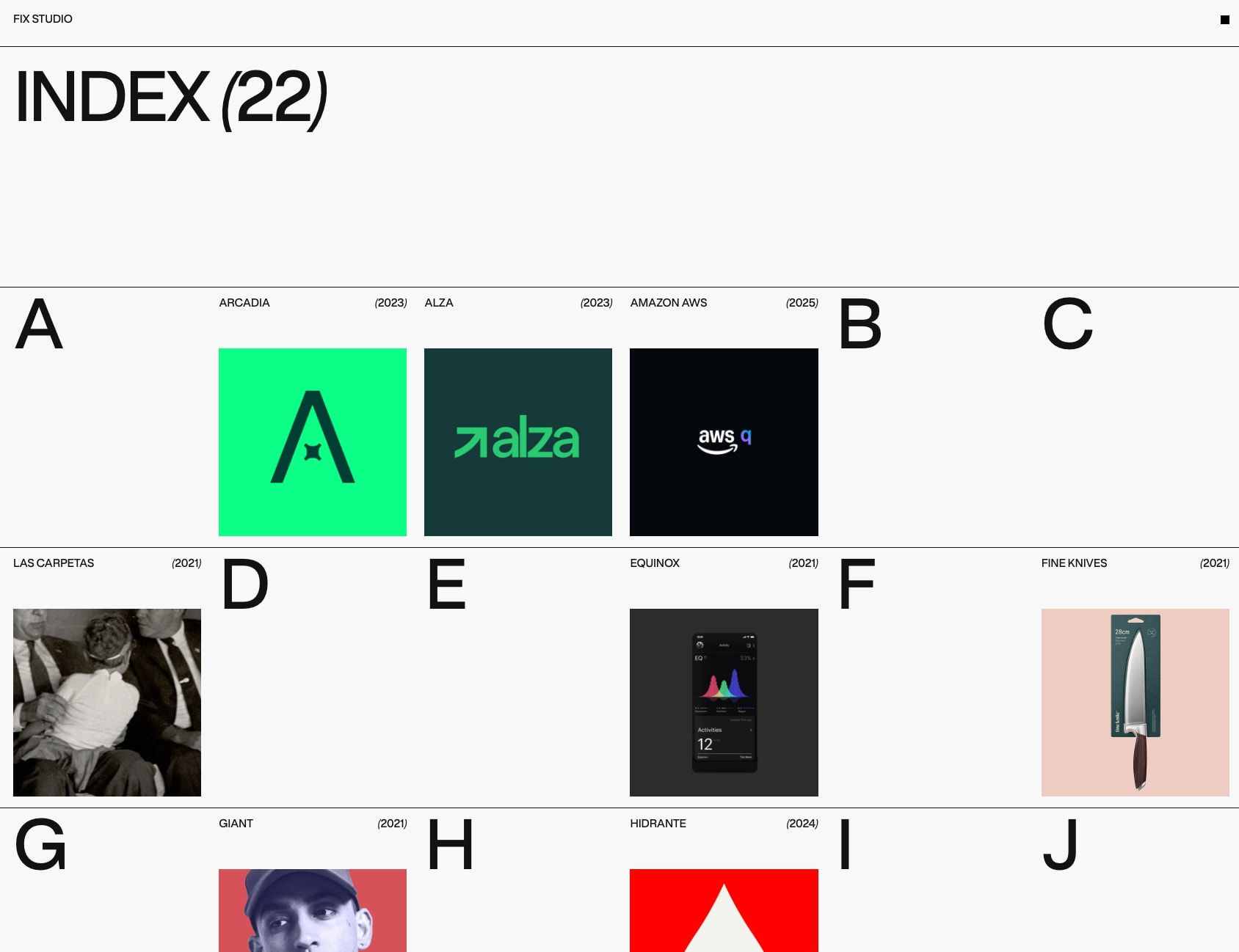 Fix Studio | Work captured website design