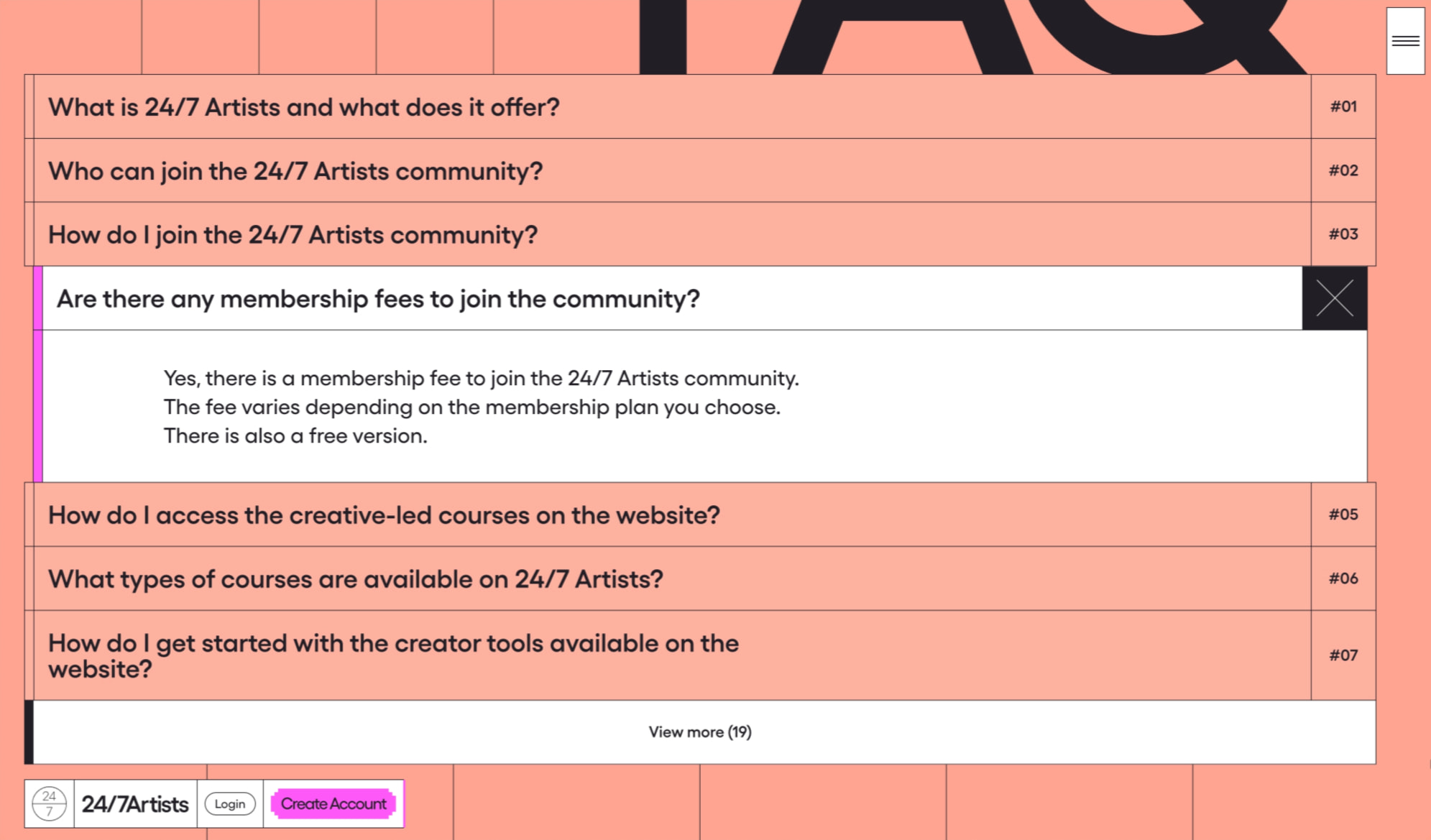 24/7 Artists - Making the Music Business Better captured website design