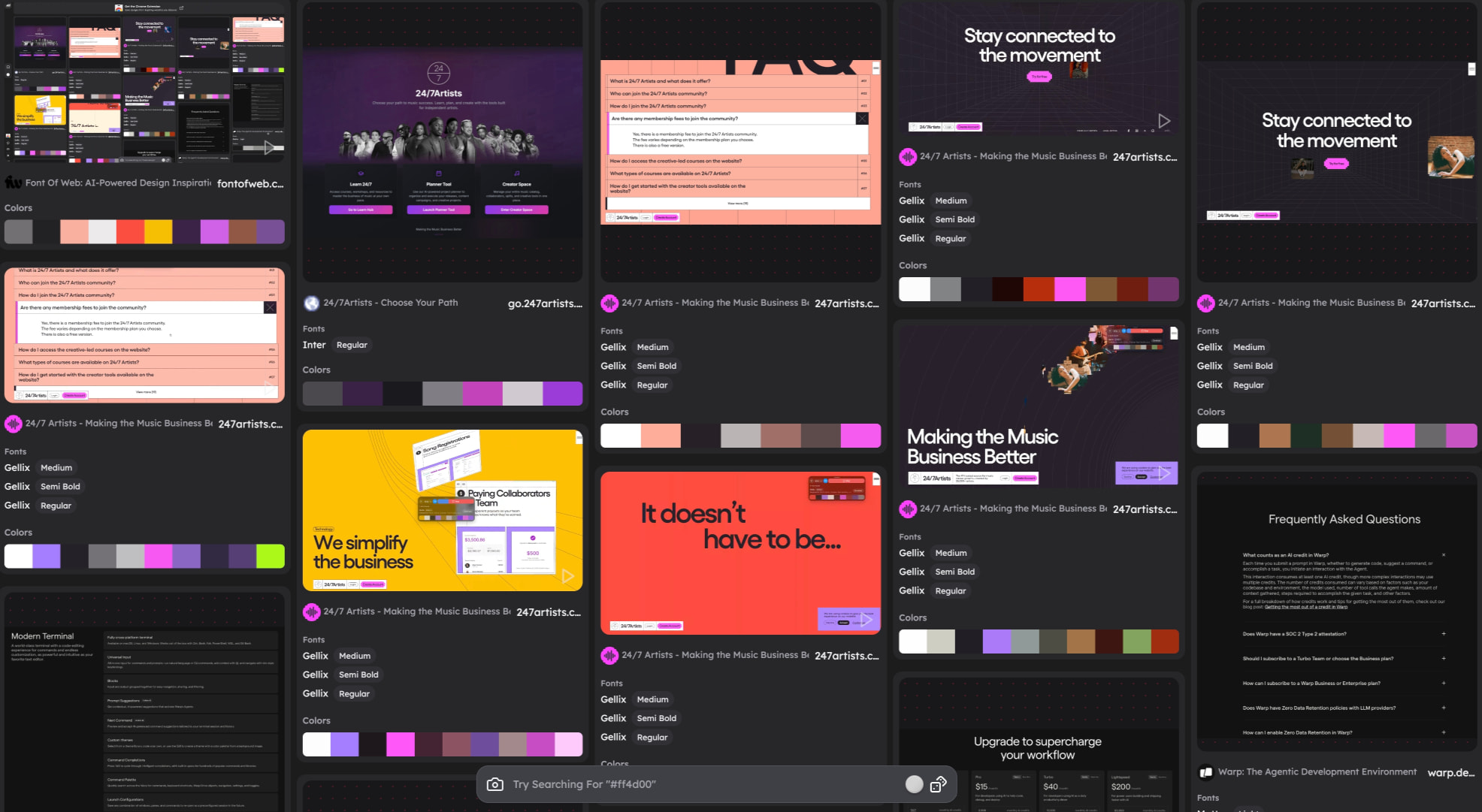Font Of Web: AI-Powered Design Inspiration & Font Discovery captured website design