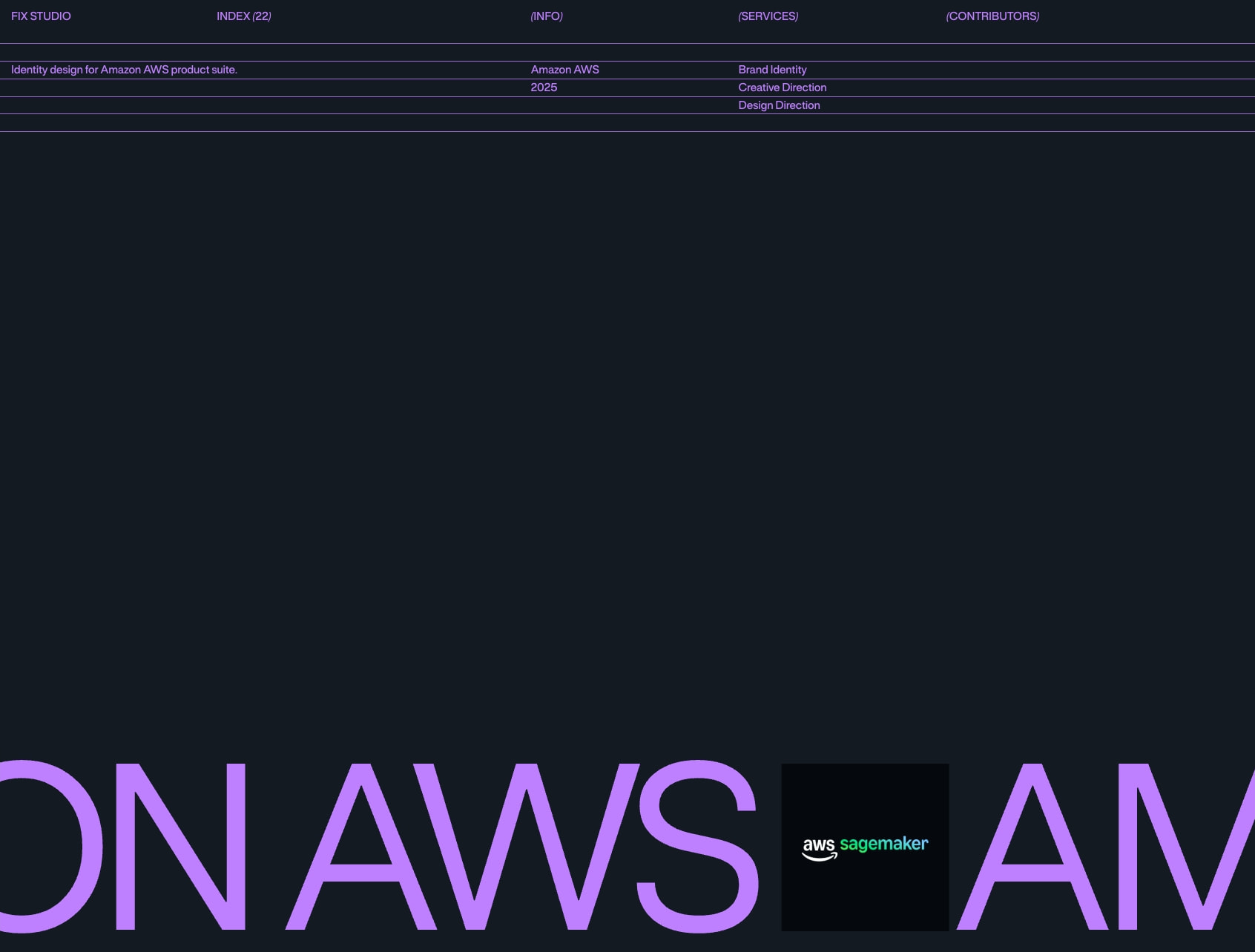 Fix Studio | Amazon AWS captured website design