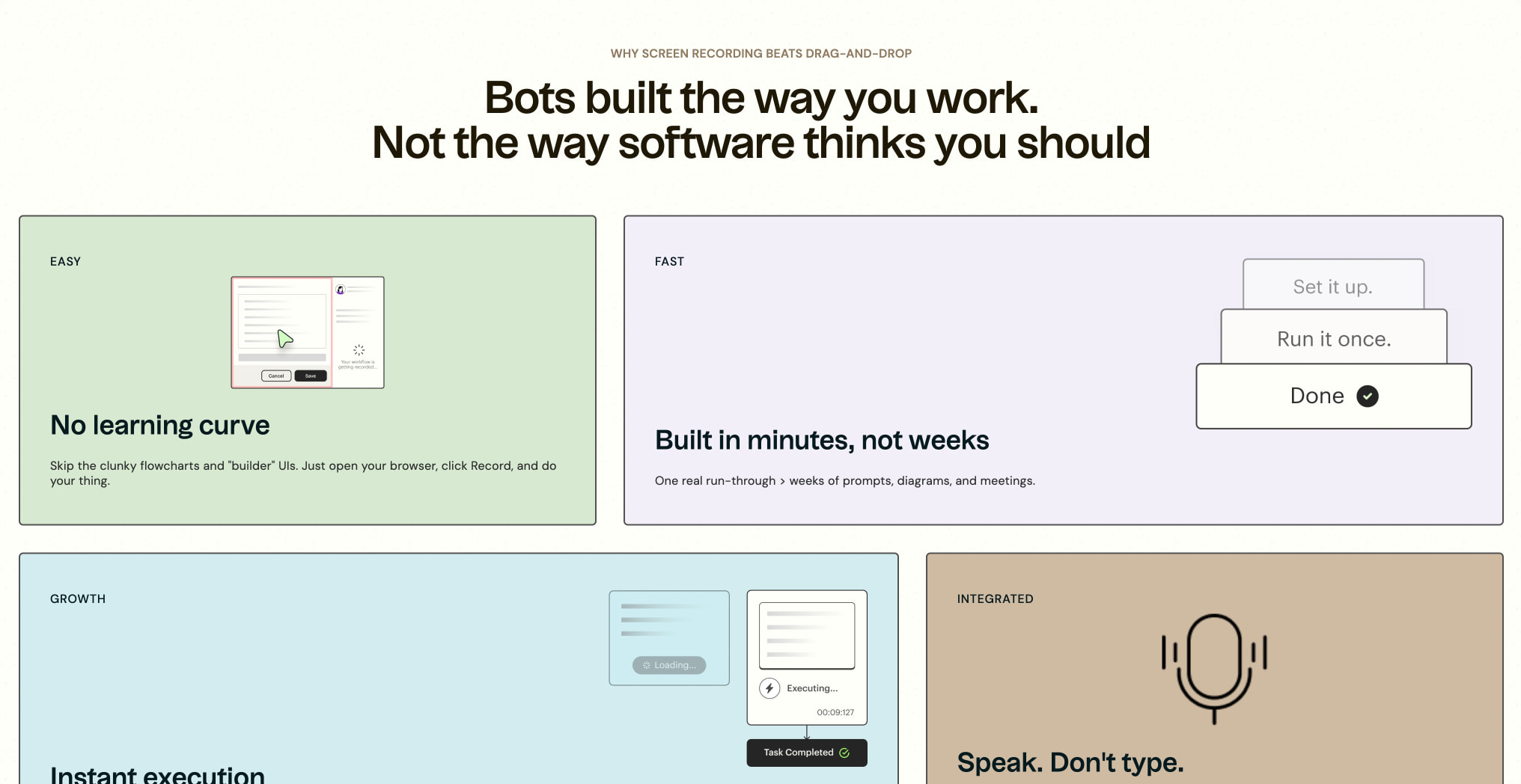 100X.Bot | Record once and Automate forever captured website design