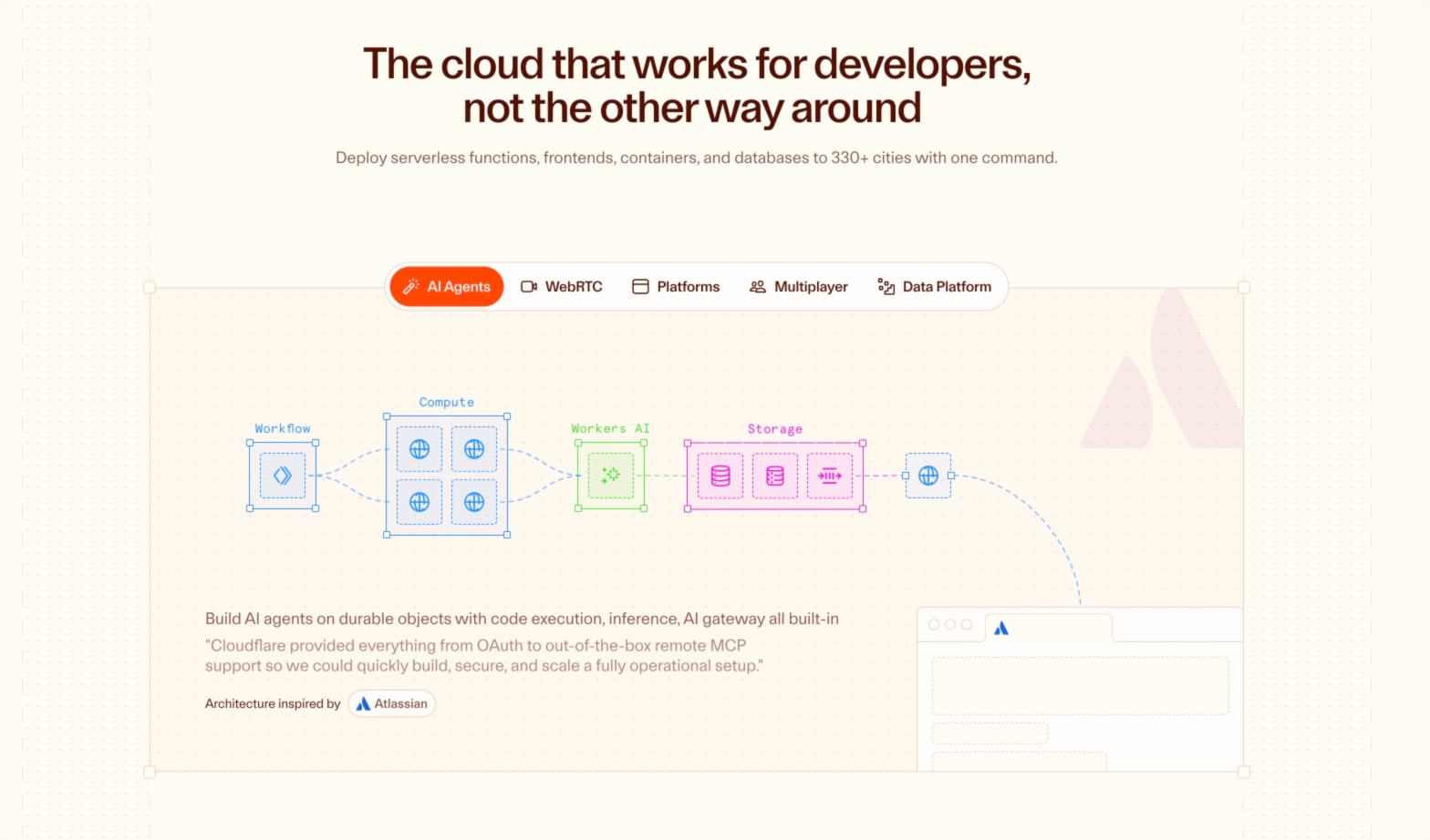 Cloudflare Workers Platform captured website design