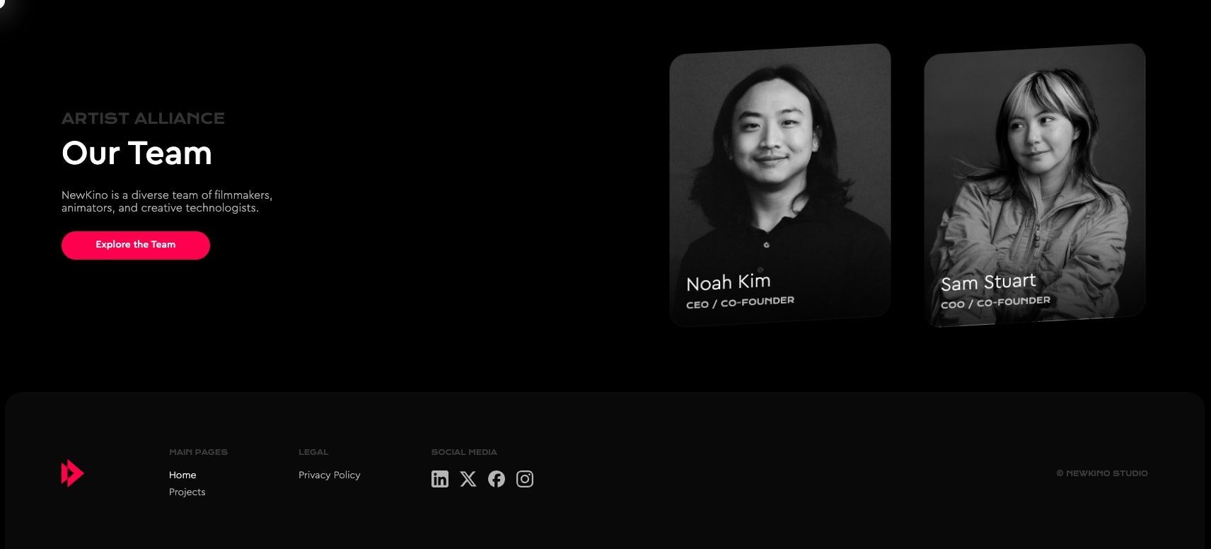 NewKino Studio captured website design