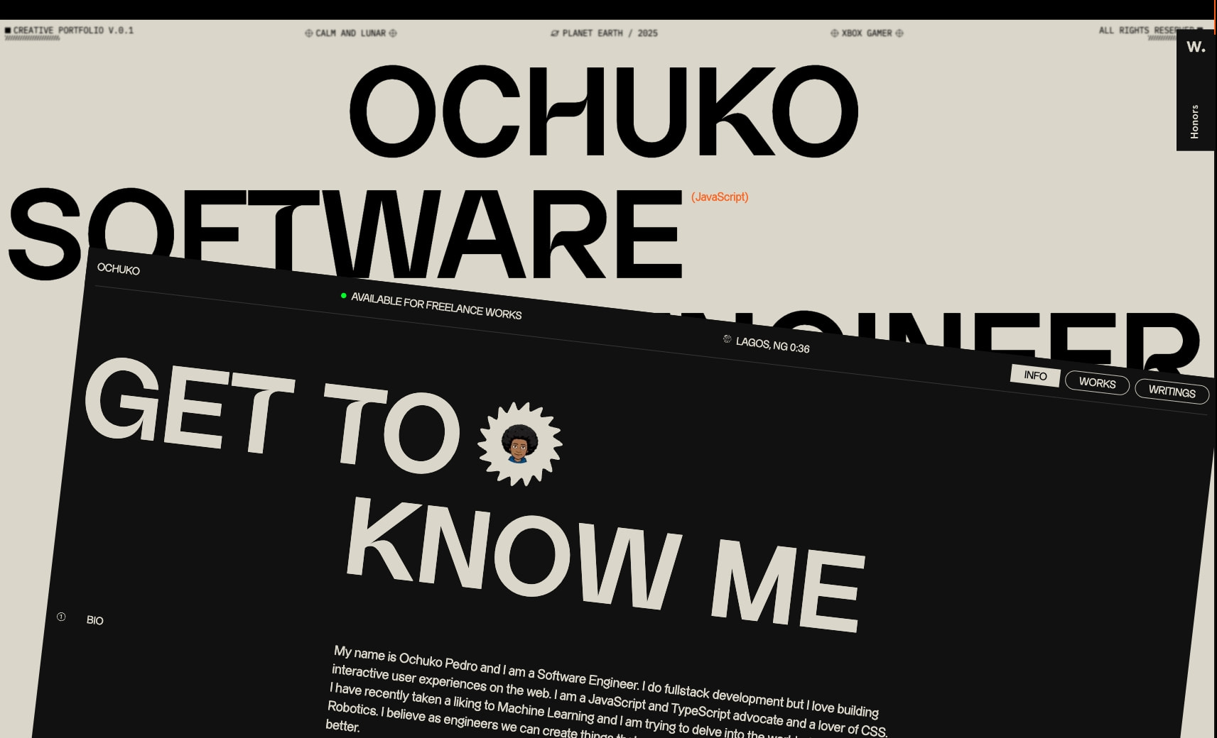 Ochuko — Portfolio captured website design