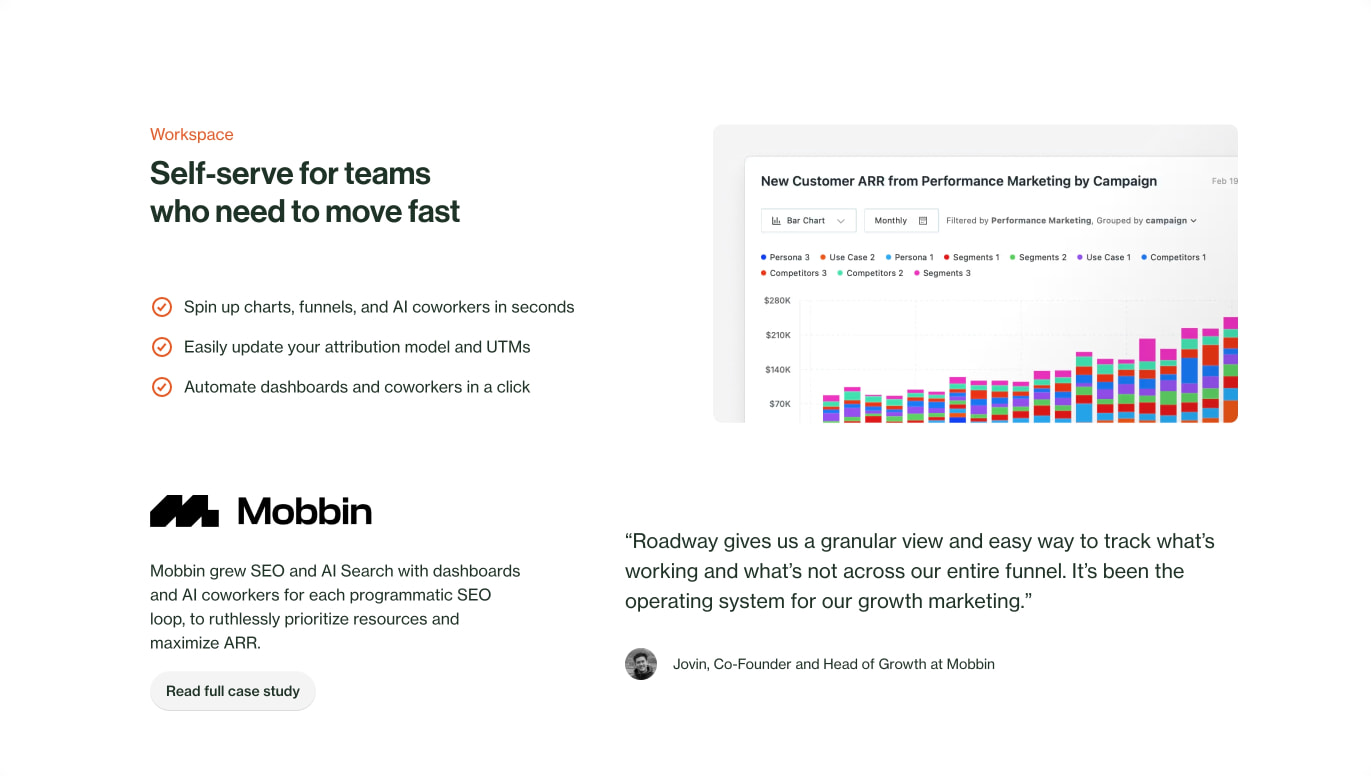 Roadway | Accelerate revenue growth with AI coworkers captured website design