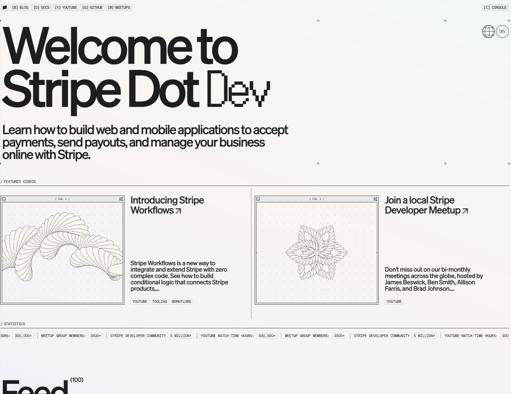 Stripe Dot Dev captured website design