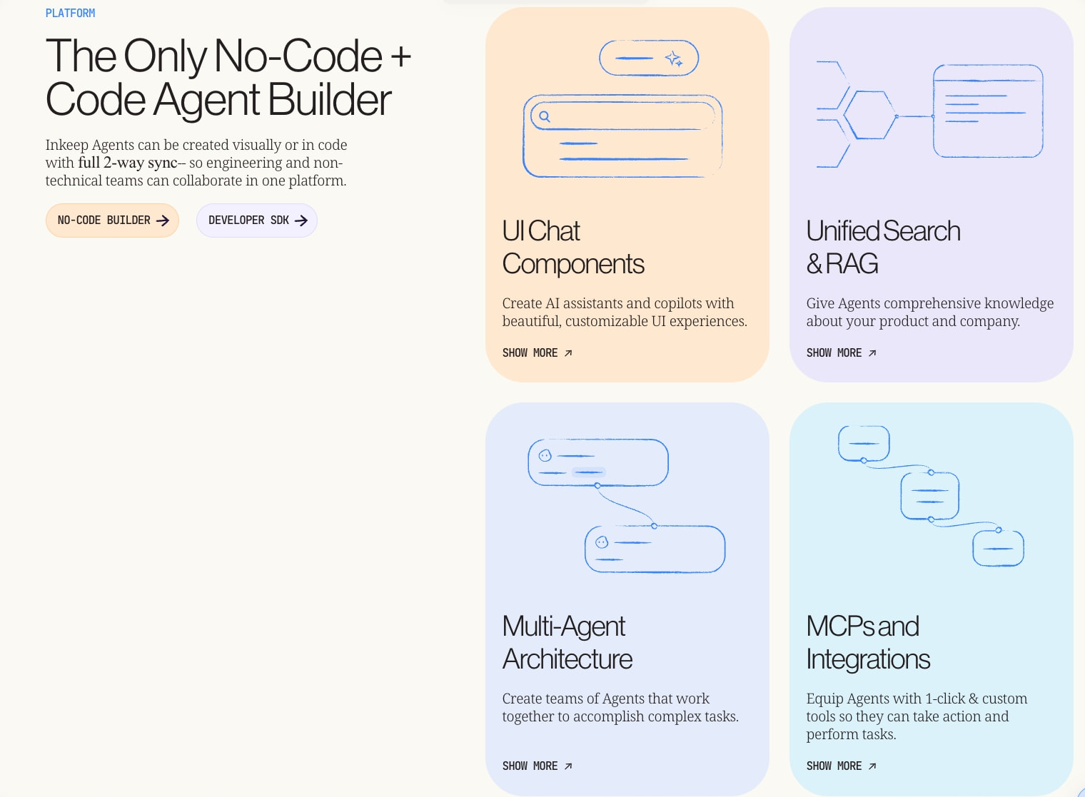 Inkeep - AI Agents that get real work done captured website design