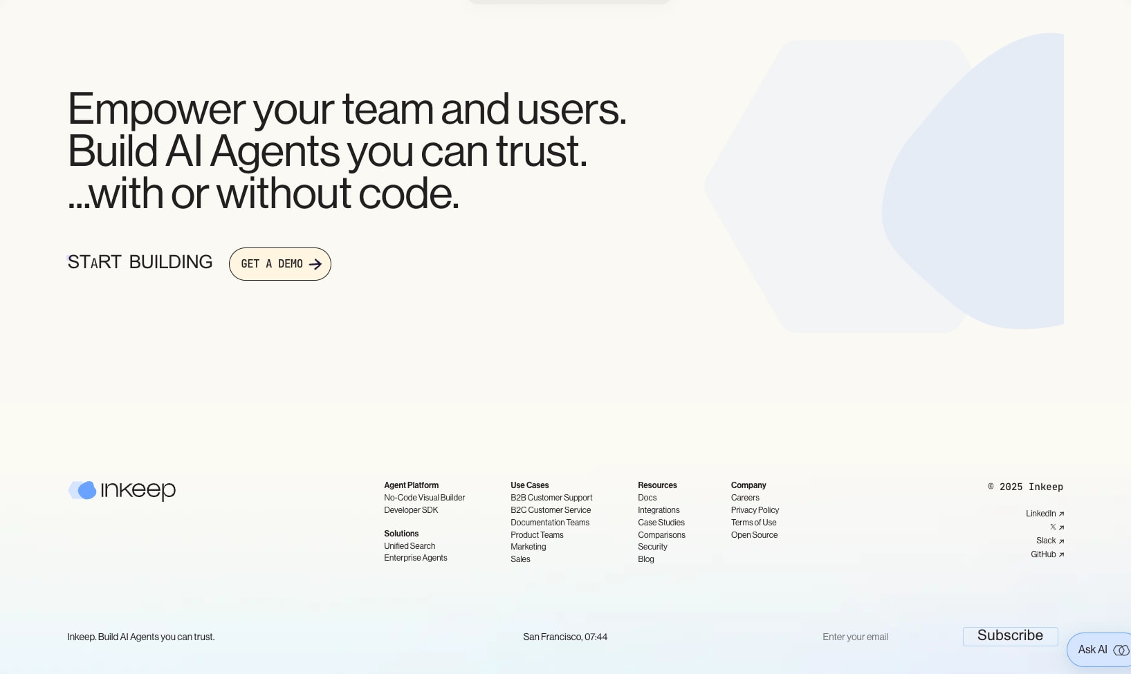Inkeep - AI Agents that get real work done captured website design