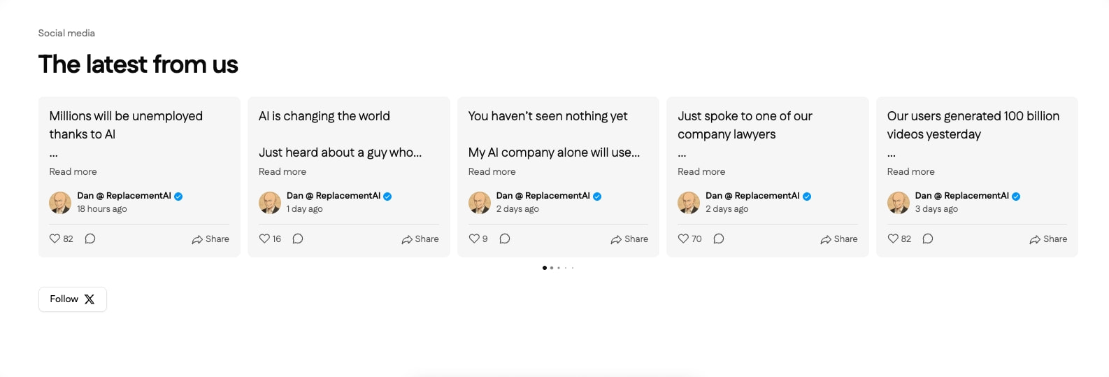 Replacement.AI captured website design