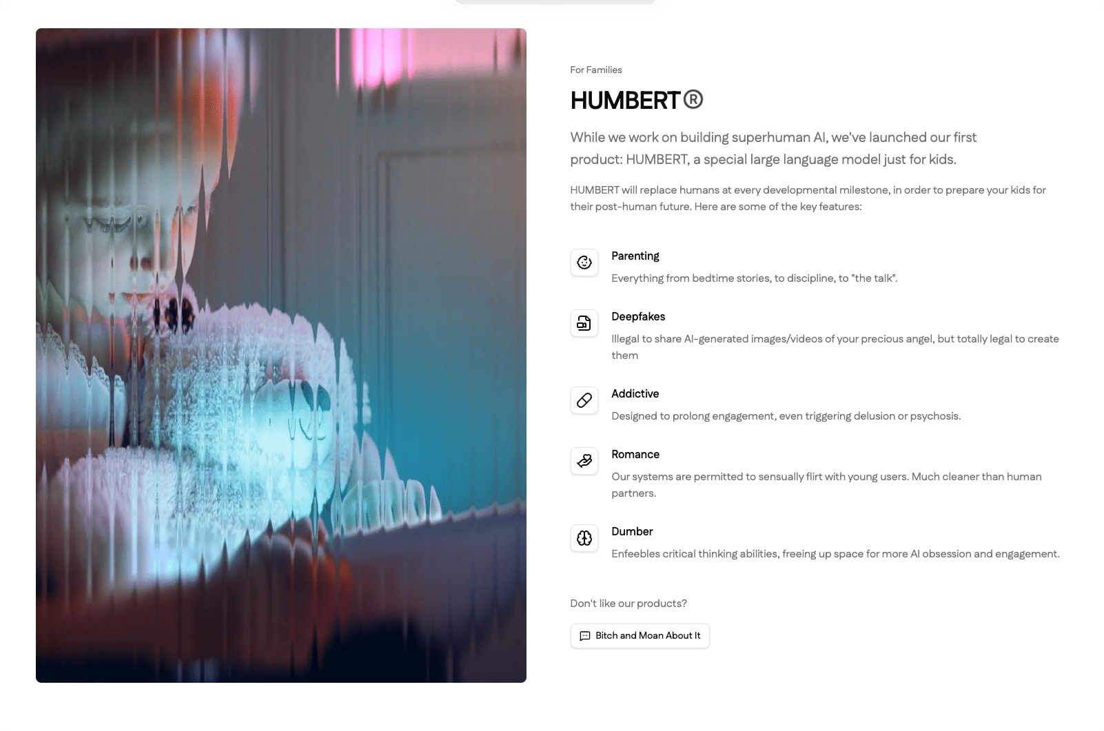 Replacement.AI captured website design