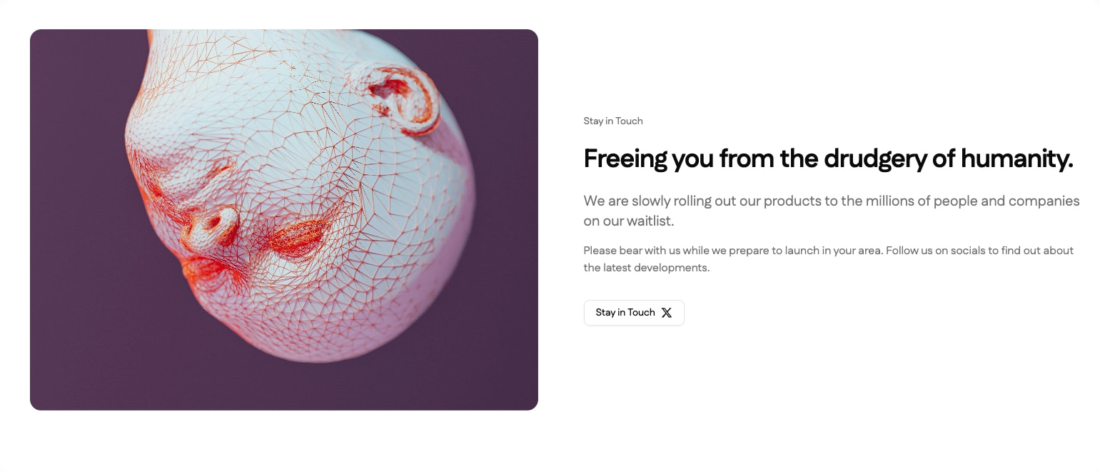 Replacement.AI captured website design