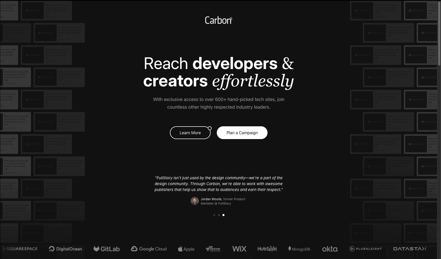 Captured design matching carbonads.net captured website design