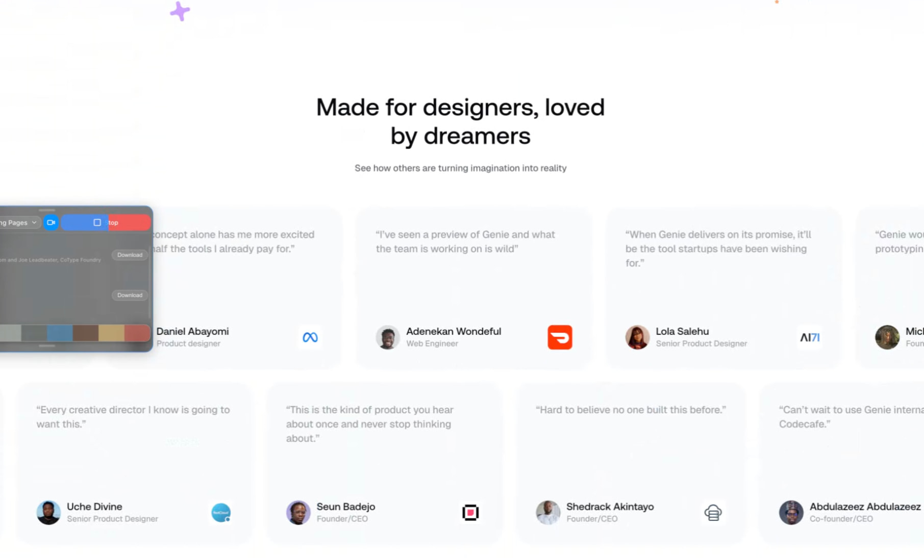 Captured design matching geniestudio.app captured website design