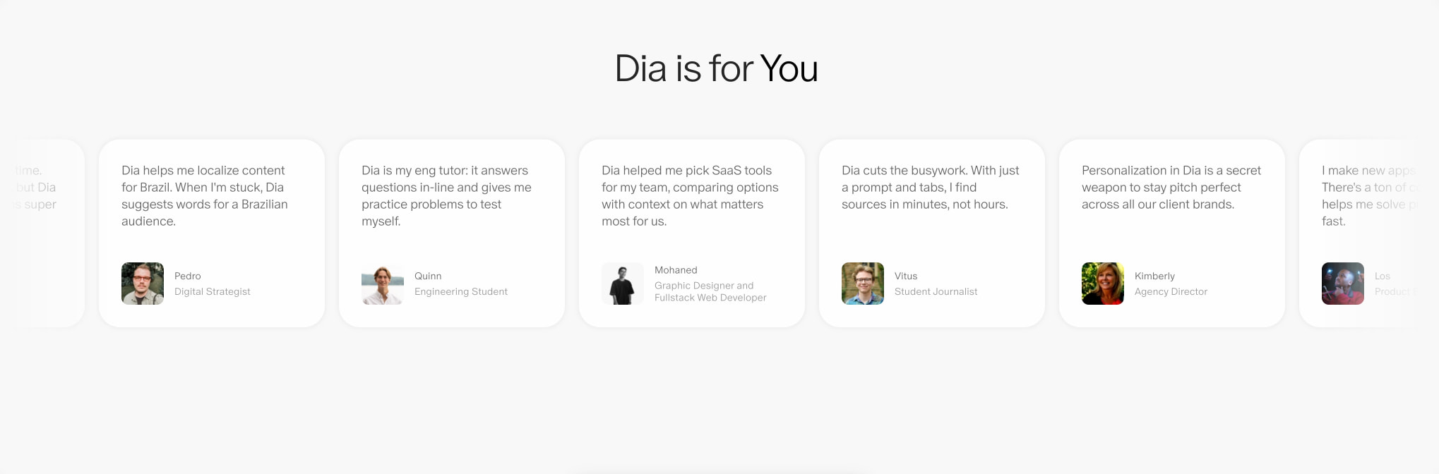 Dia Browser | AI Chat With Your Tabs captured website design