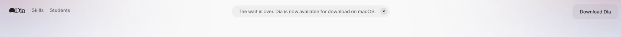 Dia Browser | AI Chat With Your Tabs captured website design