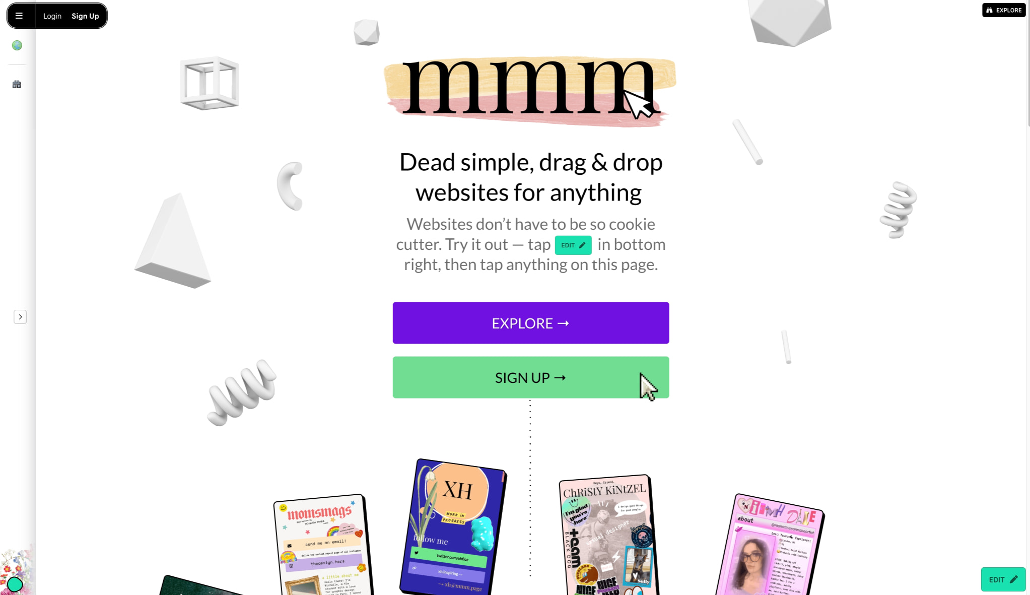 mmm.page — Your Corner of the Internet captured website design