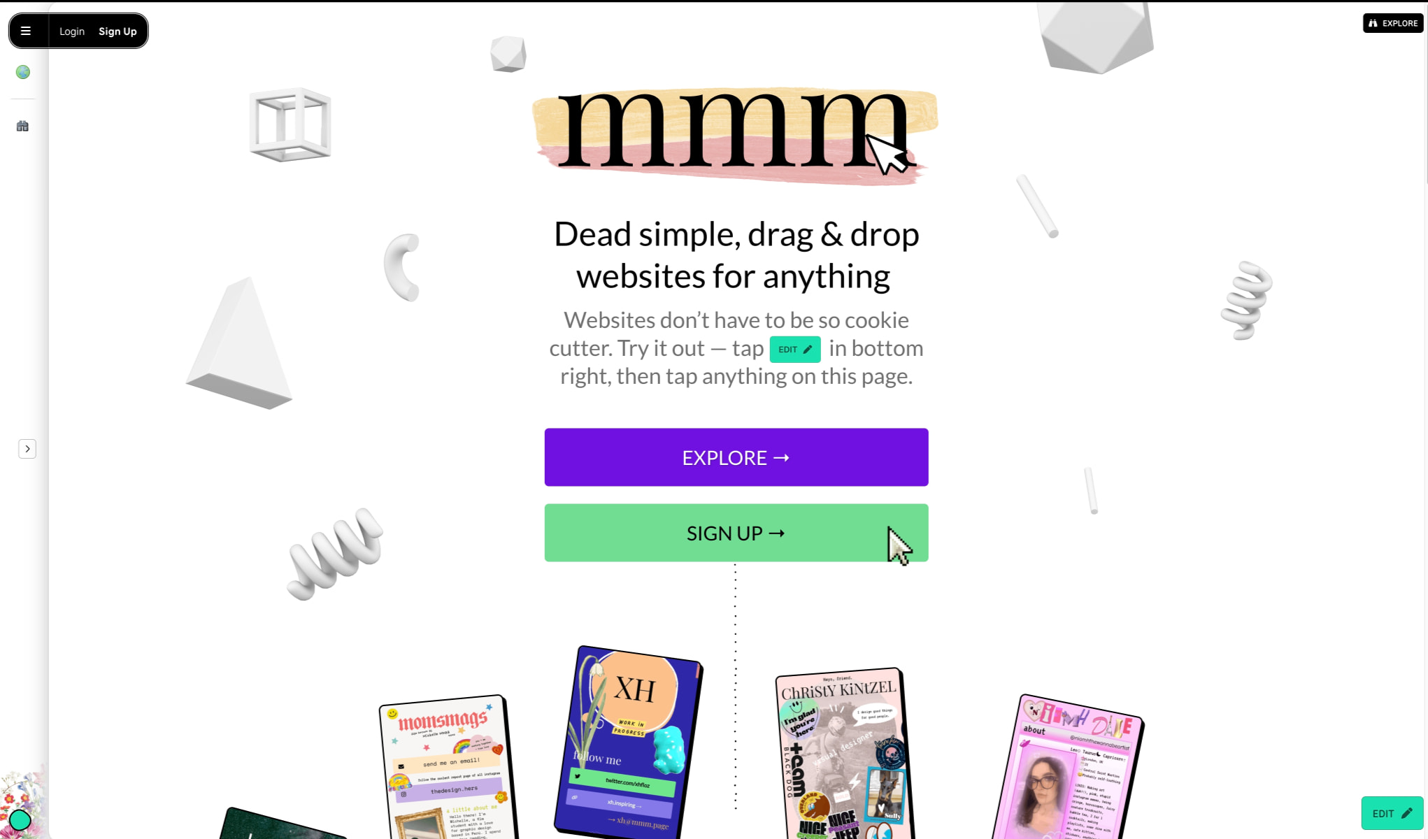 mmm.page — Your Corner of the Internet captured website design
