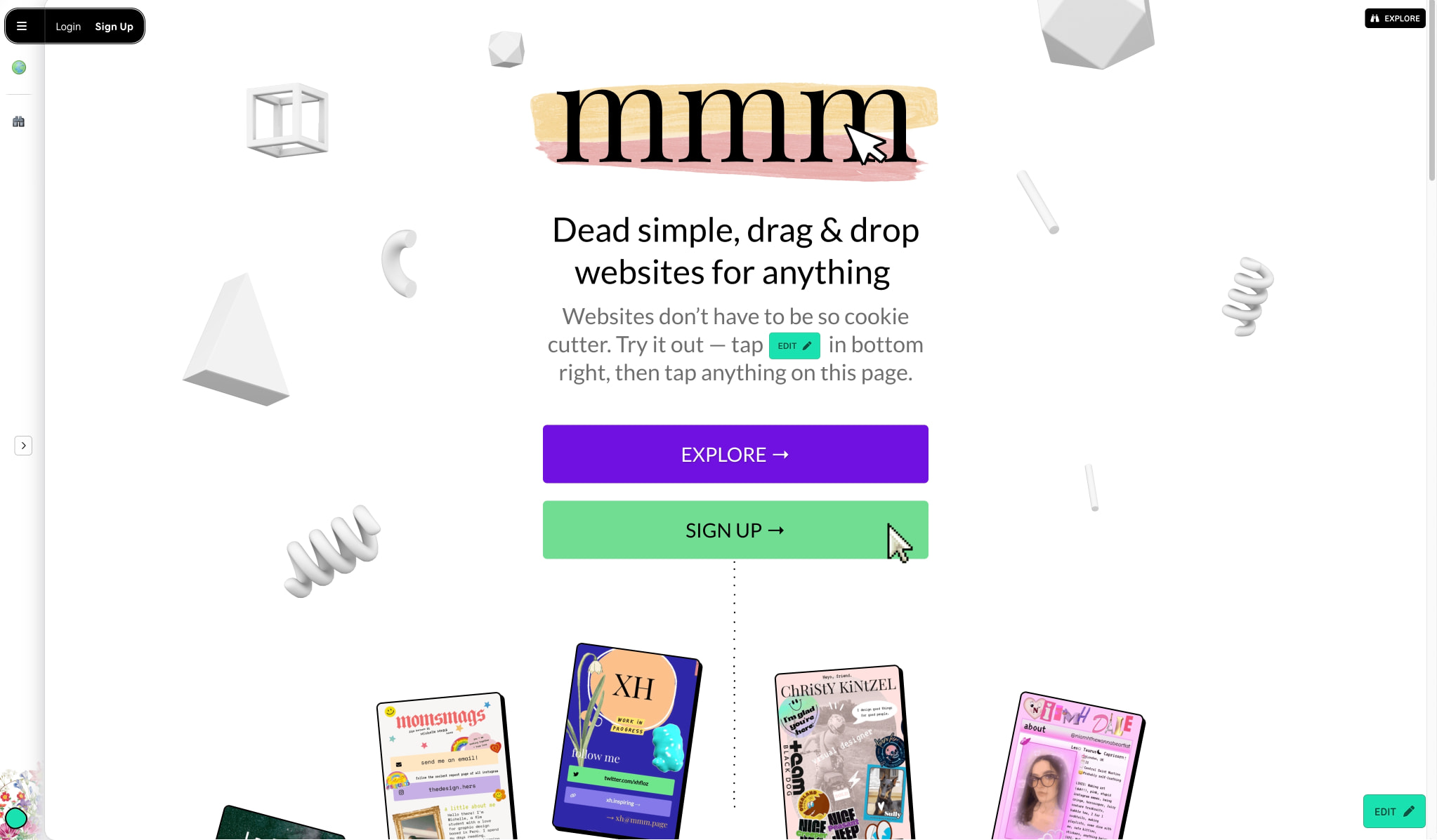 mmm.page — Your Corner of the Internet captured website design