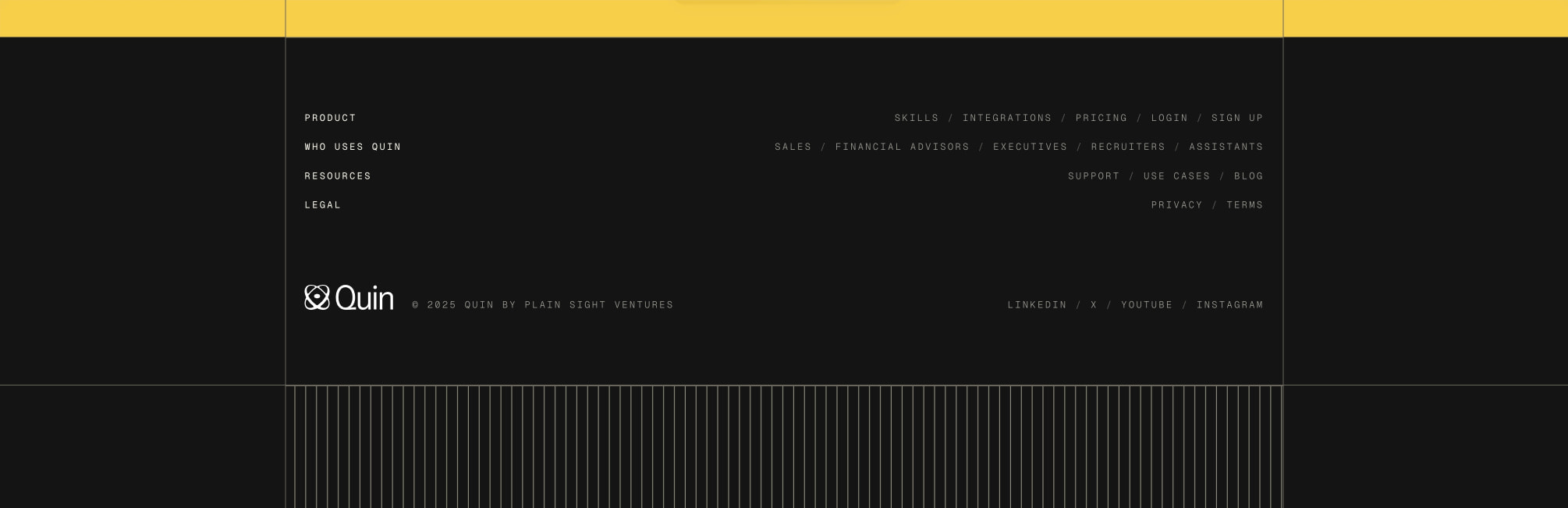 Quin — Meet your dream assistant captured website design