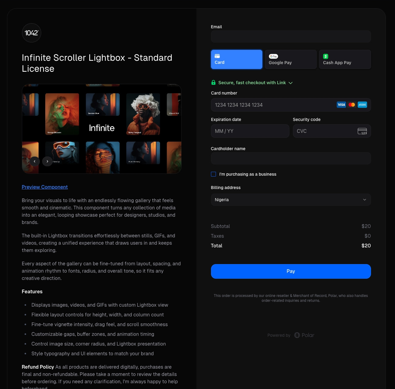 Polar captured website design
