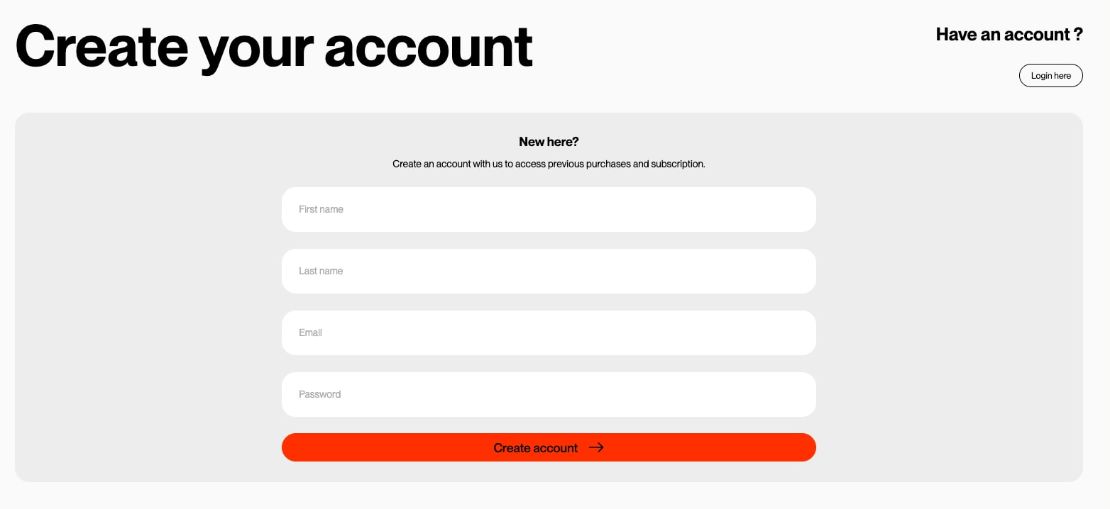 Create Account – Pangram Pangram Foundry captured website design