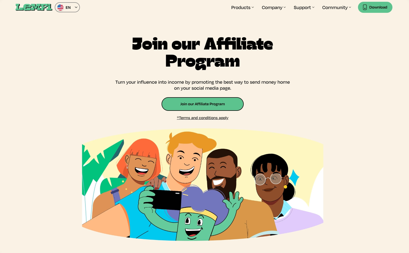LemFi | Affiliate Program captured website design