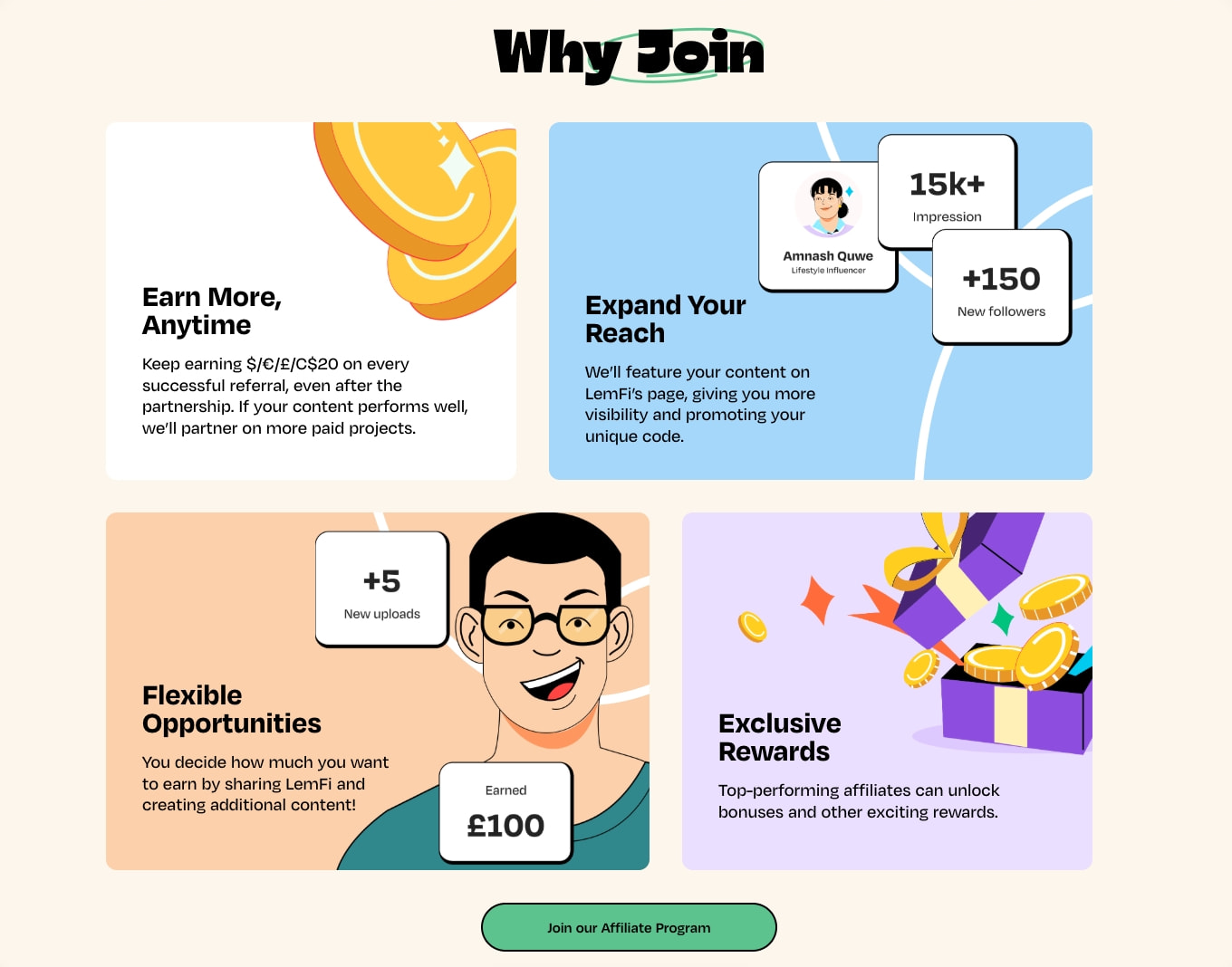 LemFi | Affiliate Program captured website design