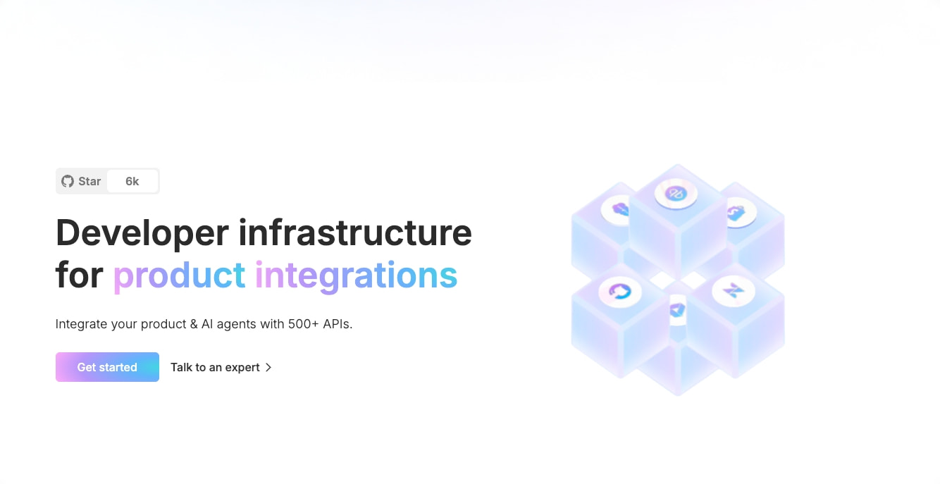 Nango | Developer infrastructure for product integrations captured website design