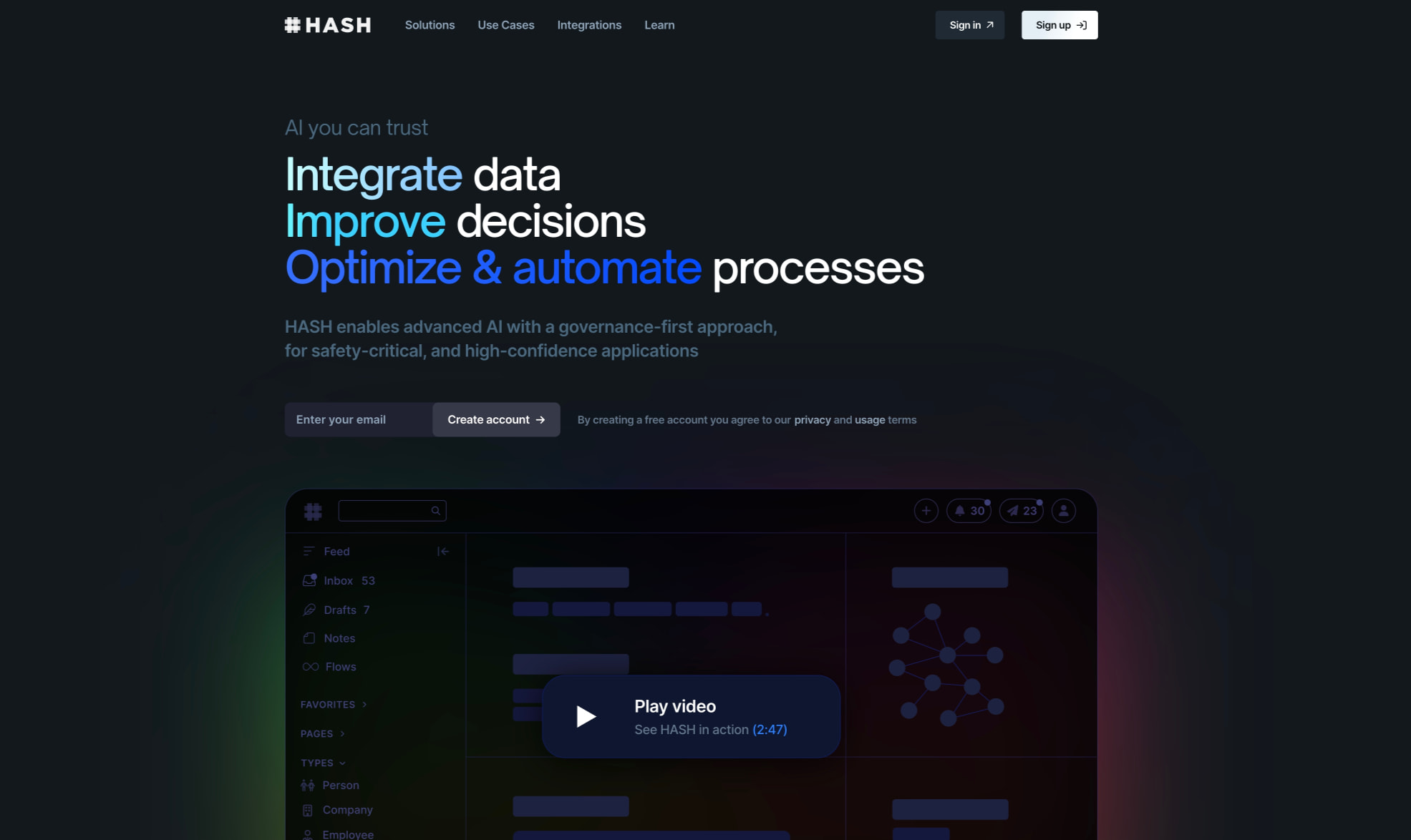 HASH - a workspace for structured knowledge. captured website design