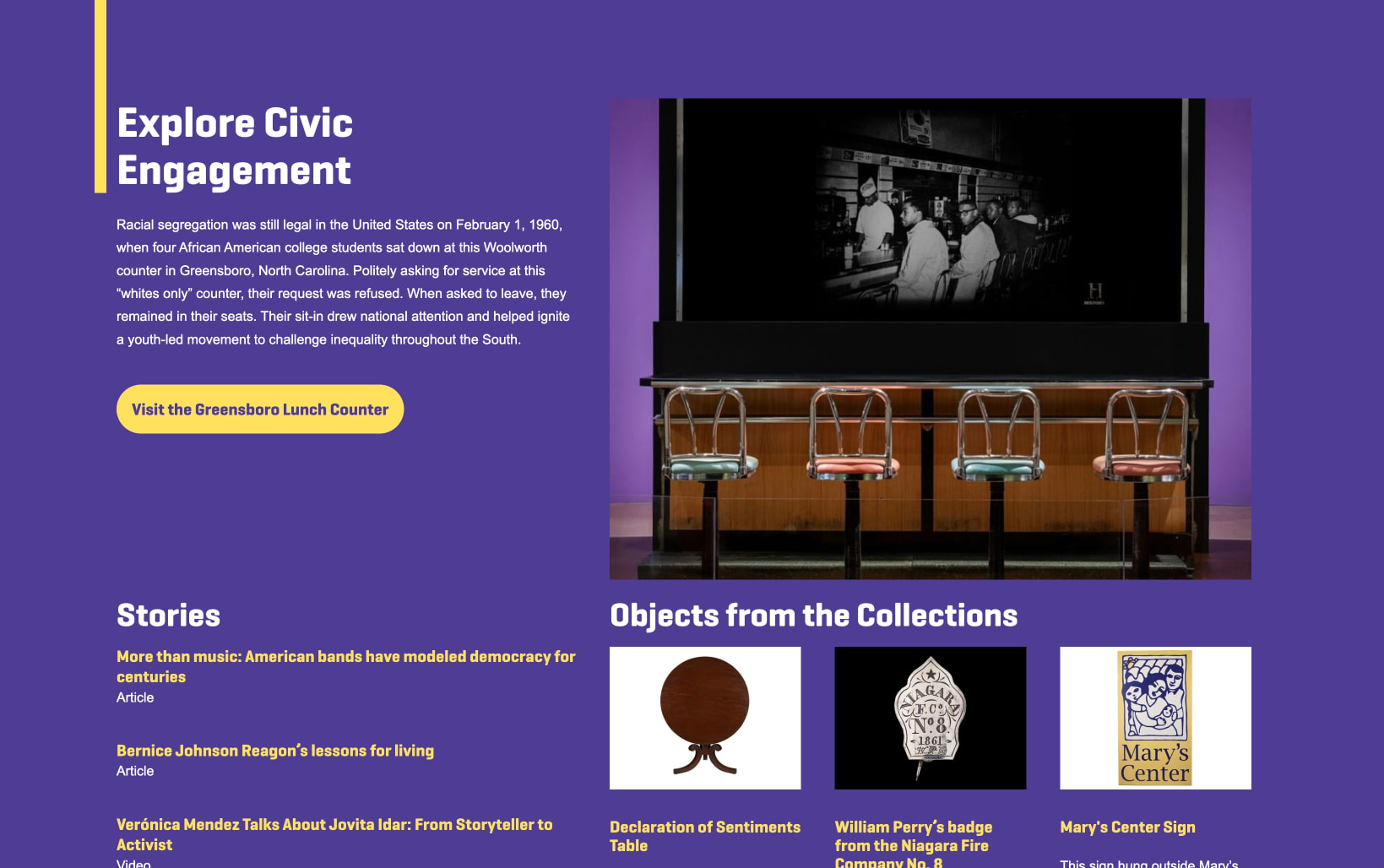 Home | National Museum of American History captured website design
